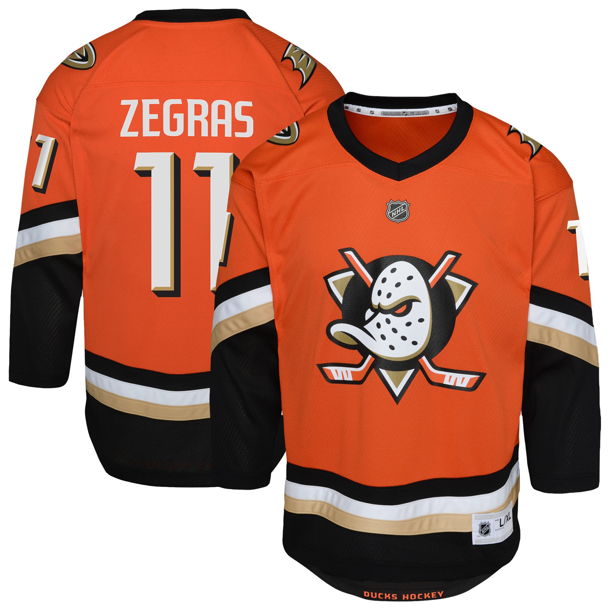 Preschool Anaheim Ducks Trevor Zegras Orange Player Hockey Jersey - JS913 
