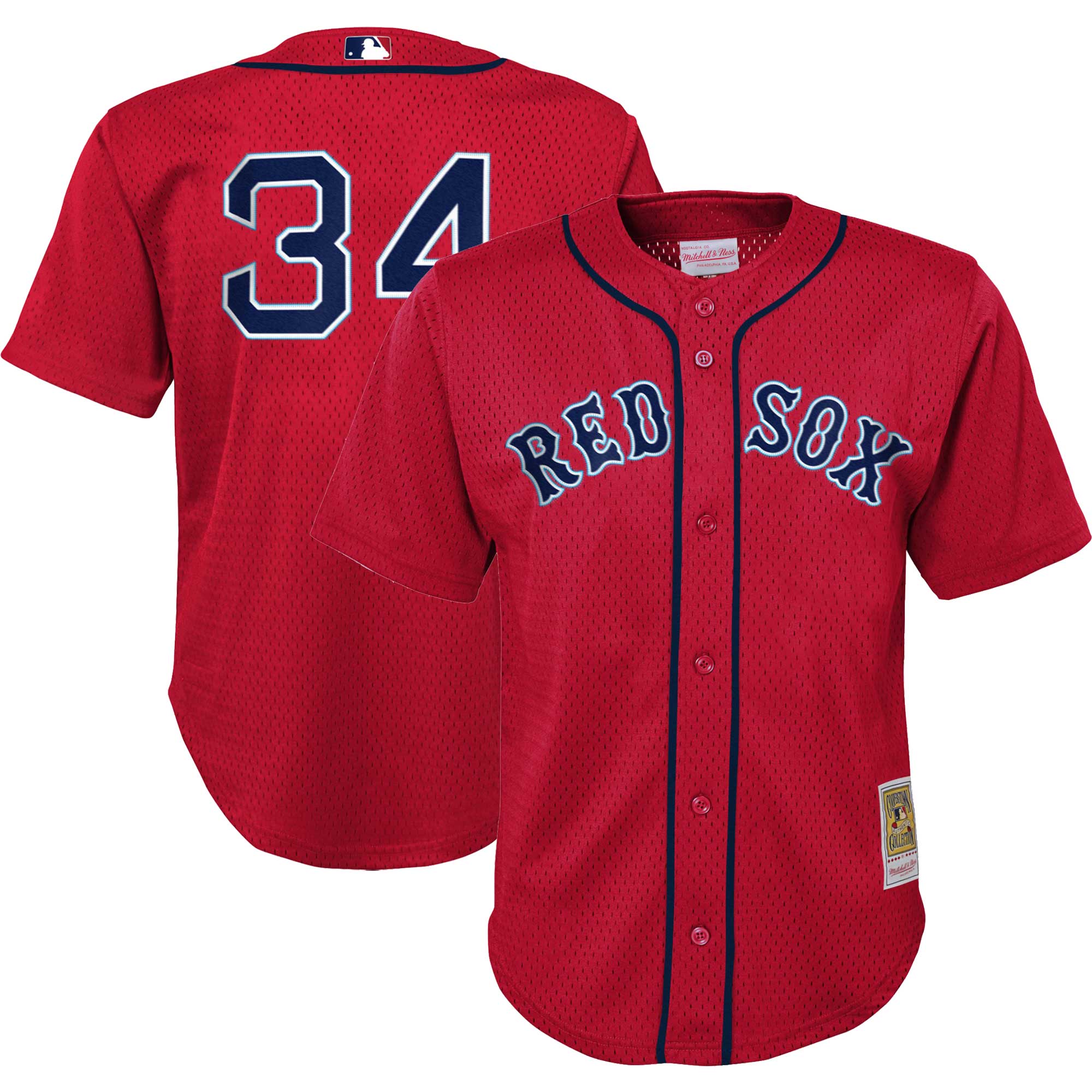 Preschool Boston Red Sox David Ortiz Mitchell & Ness Red Cooperstown Collection Mesh Batting Practice Jersey