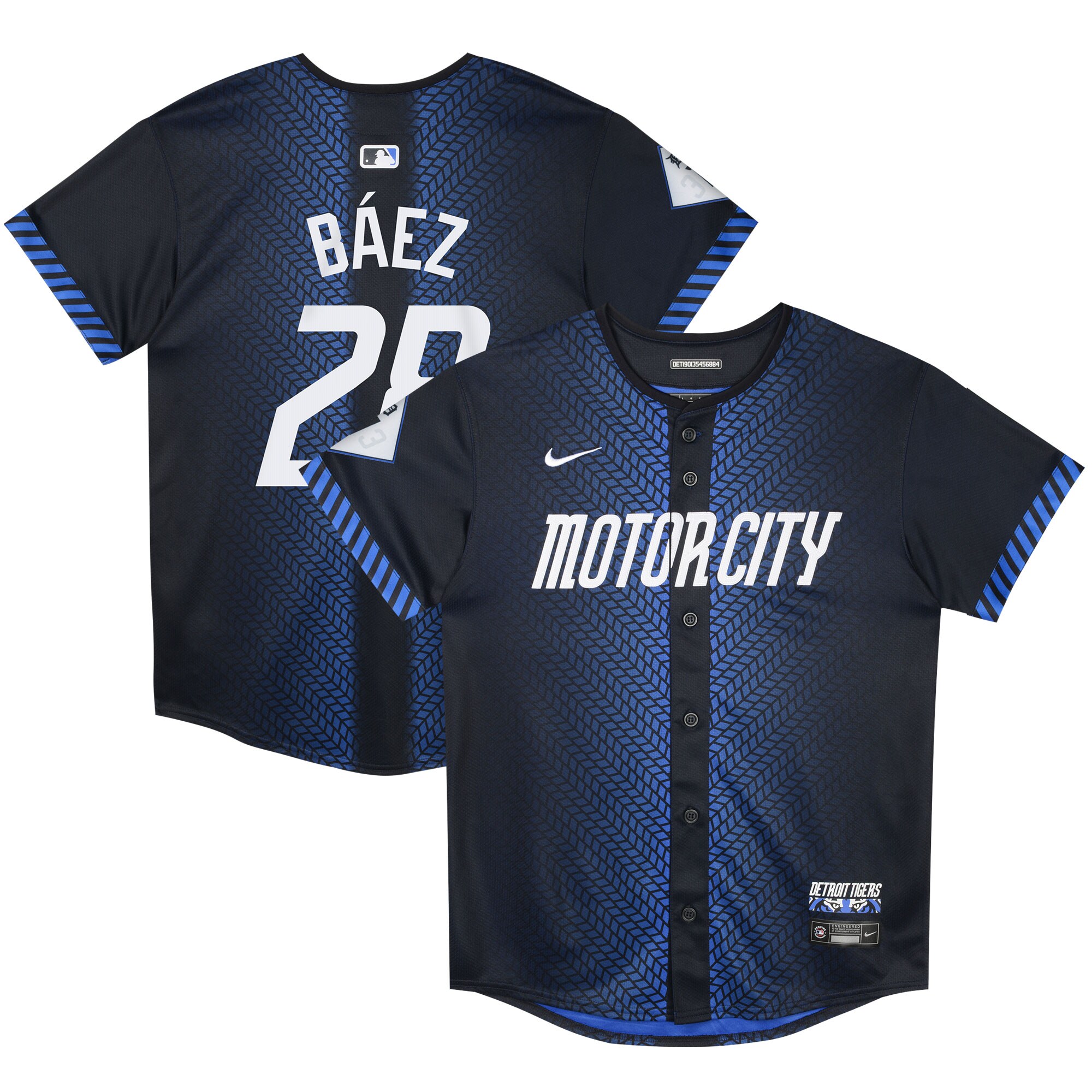 Preschool Detroit Tigers Javier Baez Navy 2024 City Connect Limited Baseball Jersey