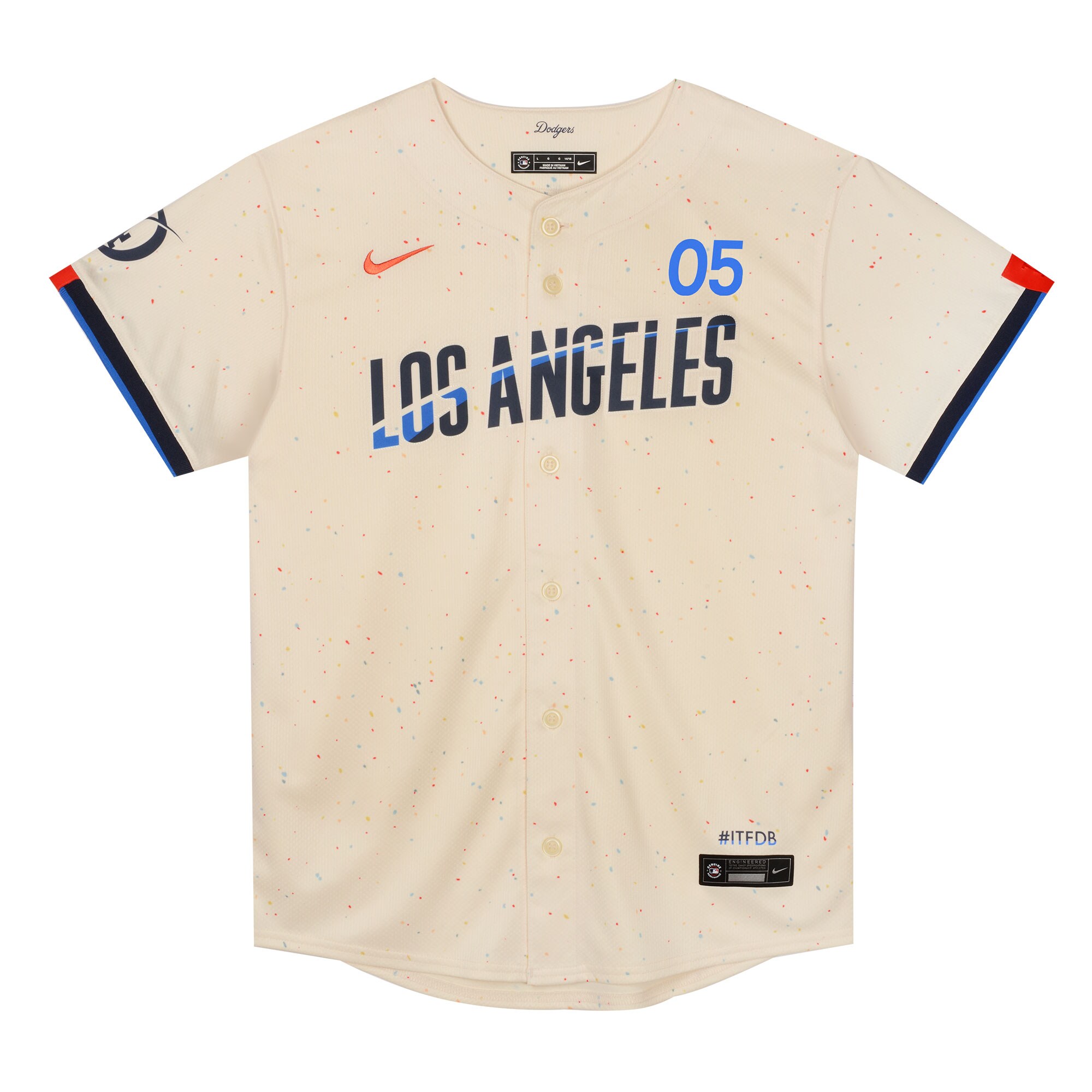 Alternative view of Preschool Los Angeles Dodgers Freddie Freeman Cream 2024 City Connect Limited Player Baseball Jersey 