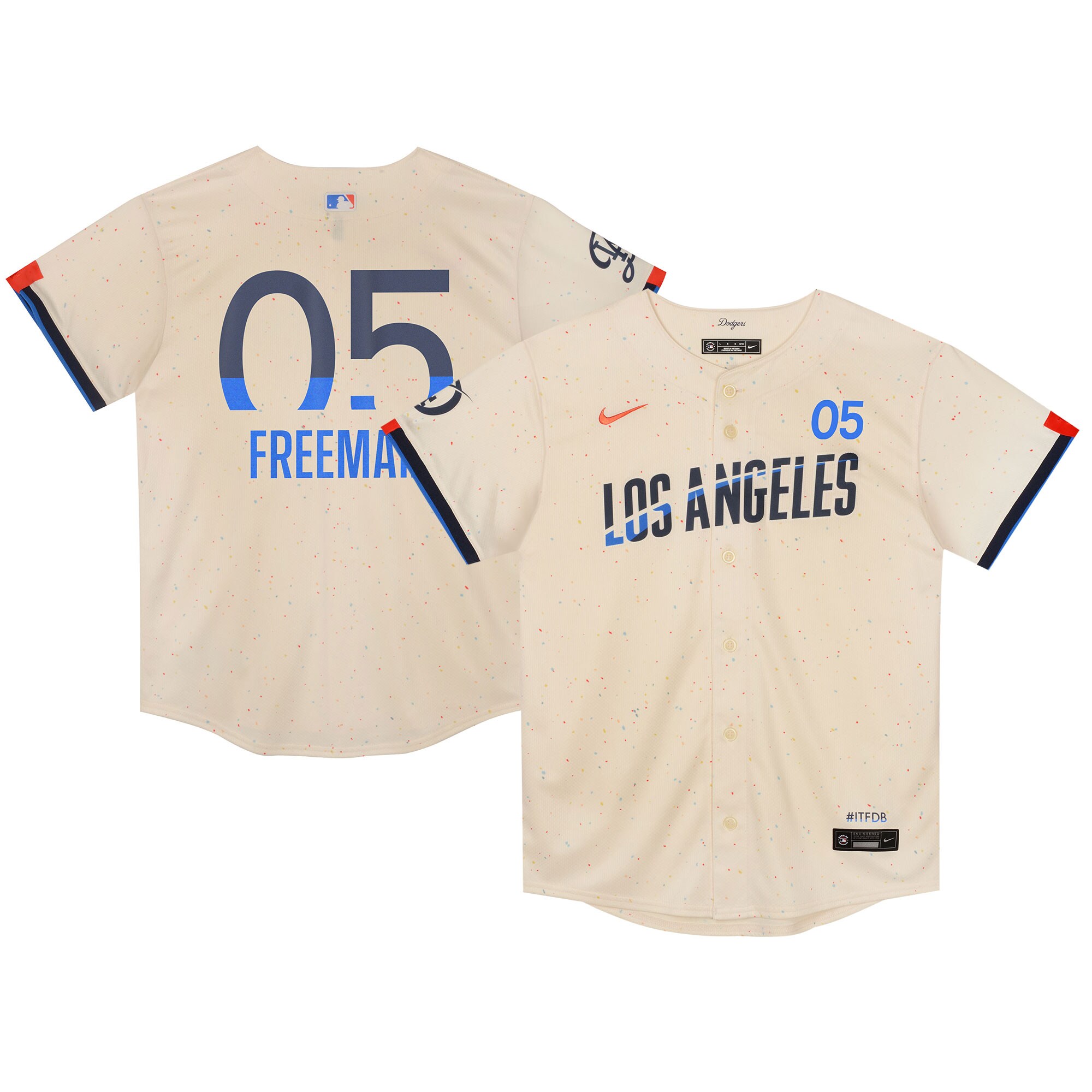 Preschool Los Angeles Dodgers Freddie Freeman Cream 2024 City Connect Limited Player Baseball Jersey 