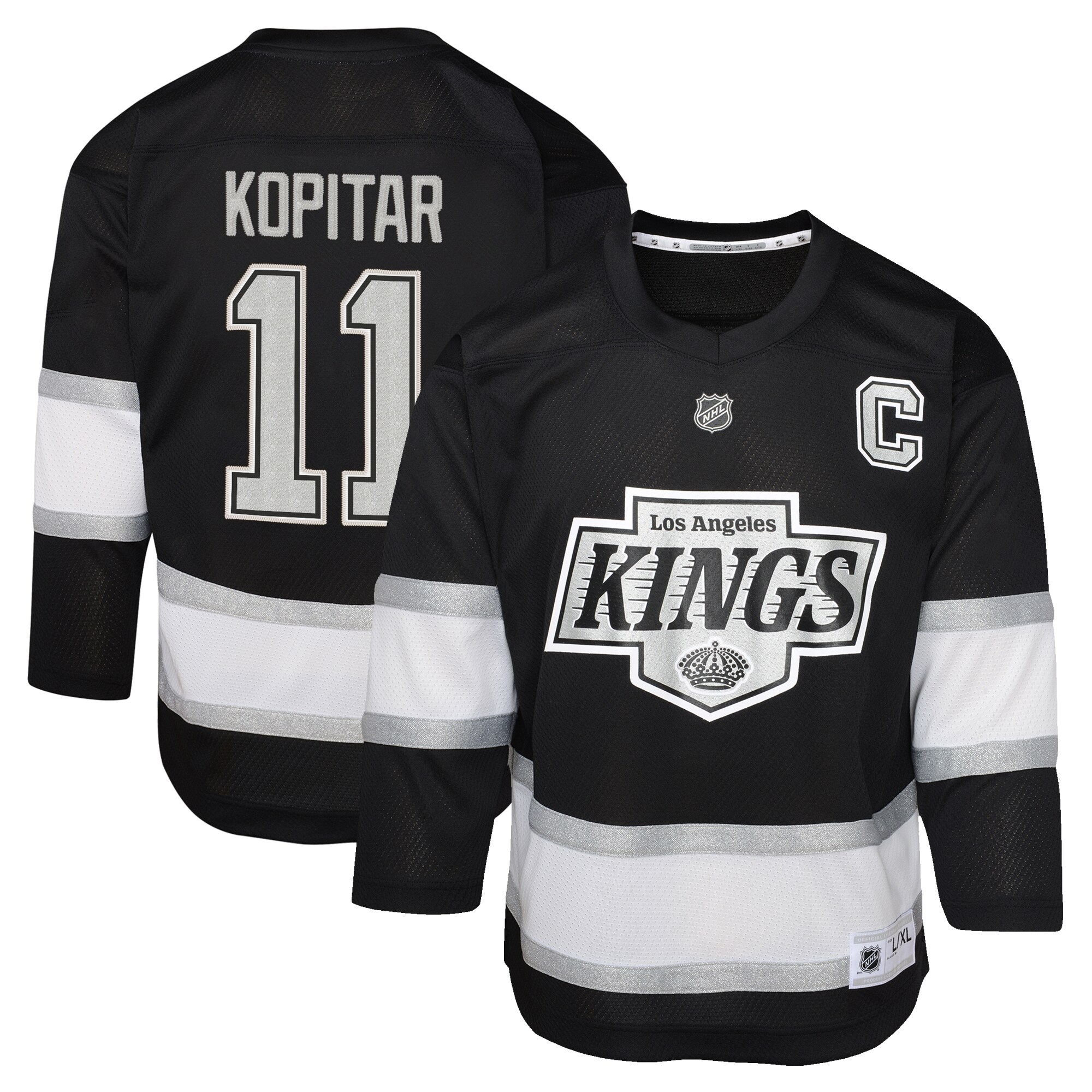 Preschool Los Angeles Kings Anze Kopitar Black Player Hockey Jersey - JS141 