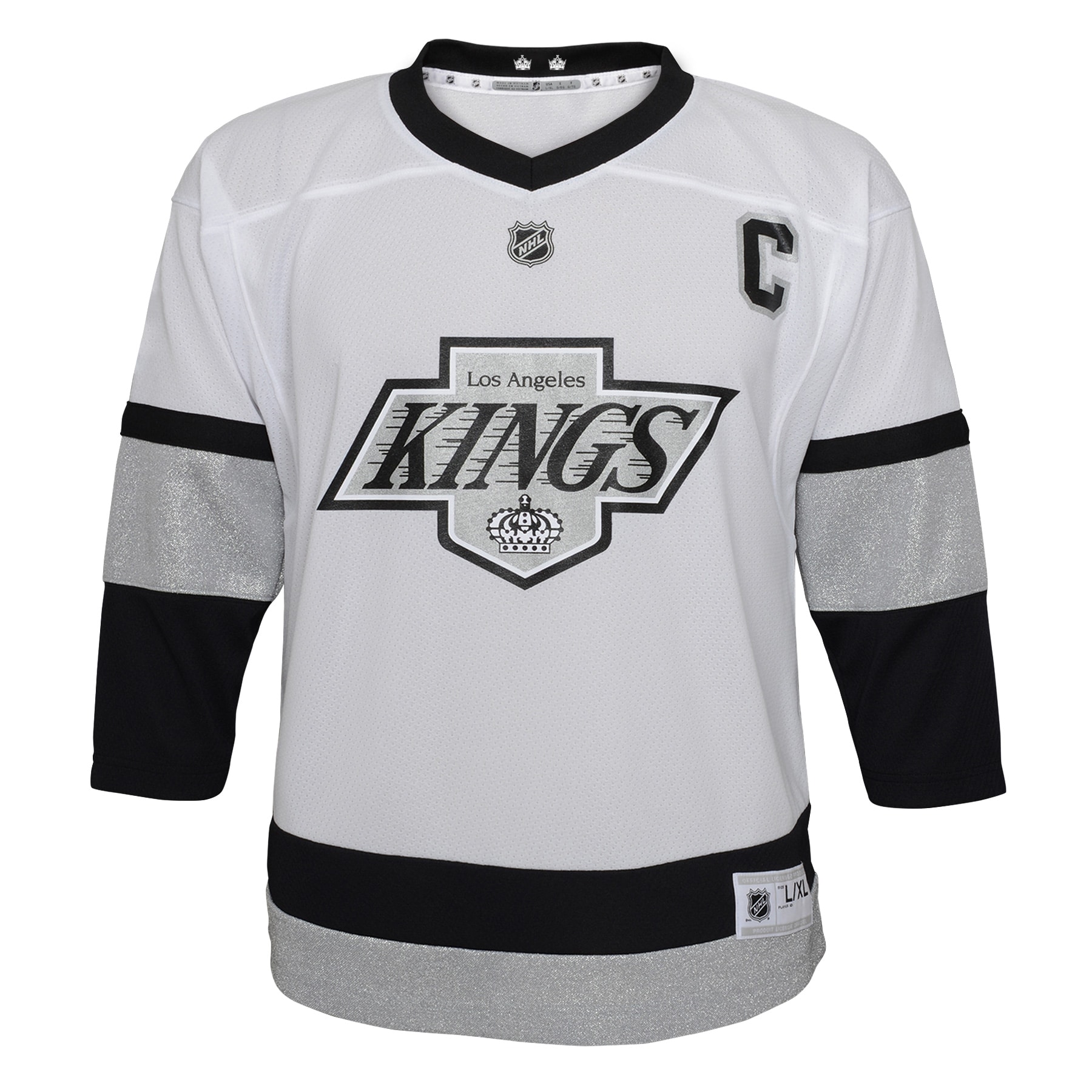 Alternative view of Preschool Los Angeles Kings Anze Kopitar White 2021/22 Alternate Player Hockey Jersey - JS394 