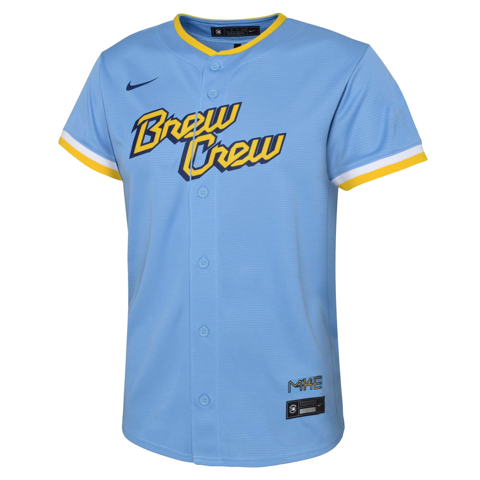 Alternative view of Preschool Milwaukee Brewers Powder Blue City Connect Team Baseball Jersey 