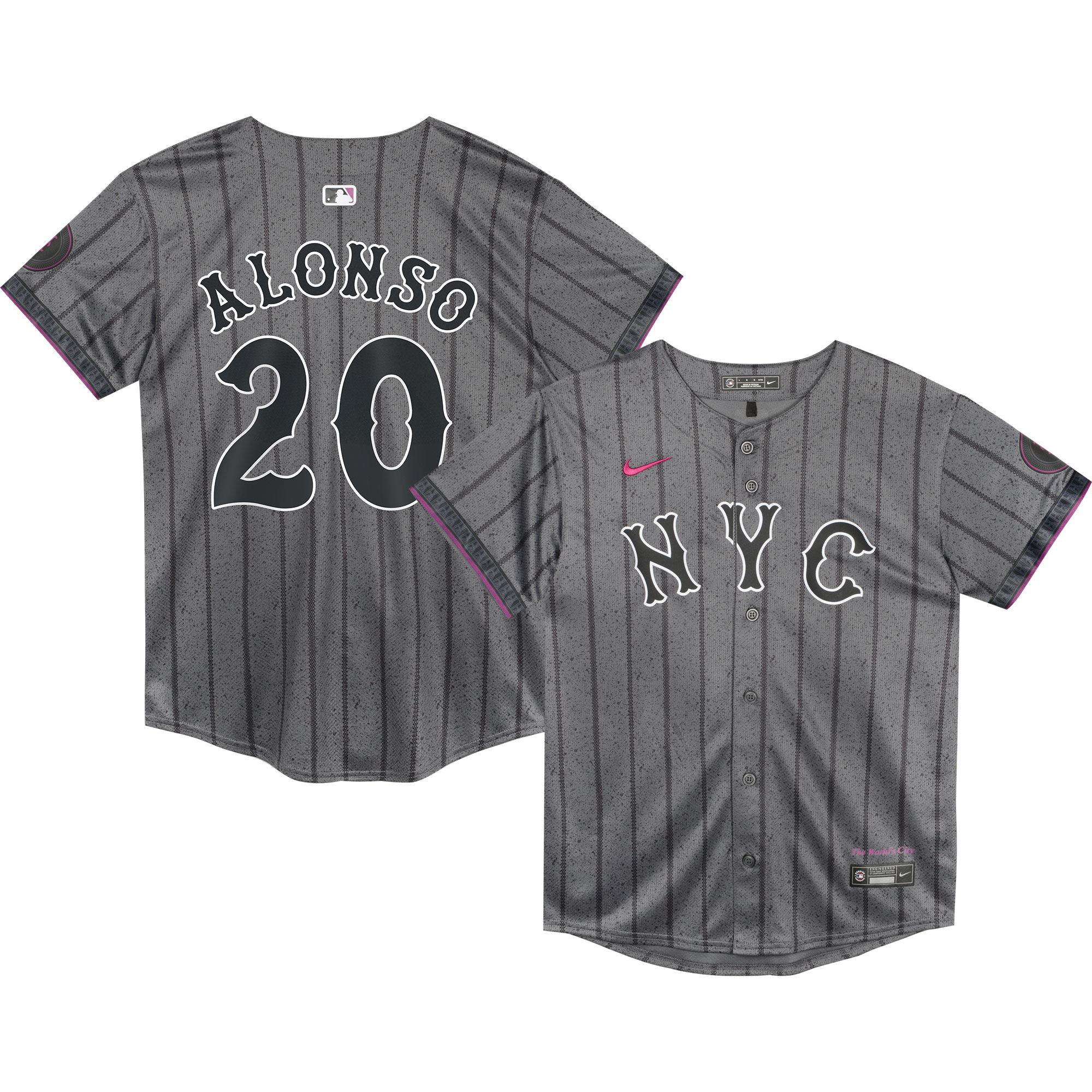 Preschool New York Mets Pete Alonso Graphite 2024 City Connect Limited Player Baseball Jersey 