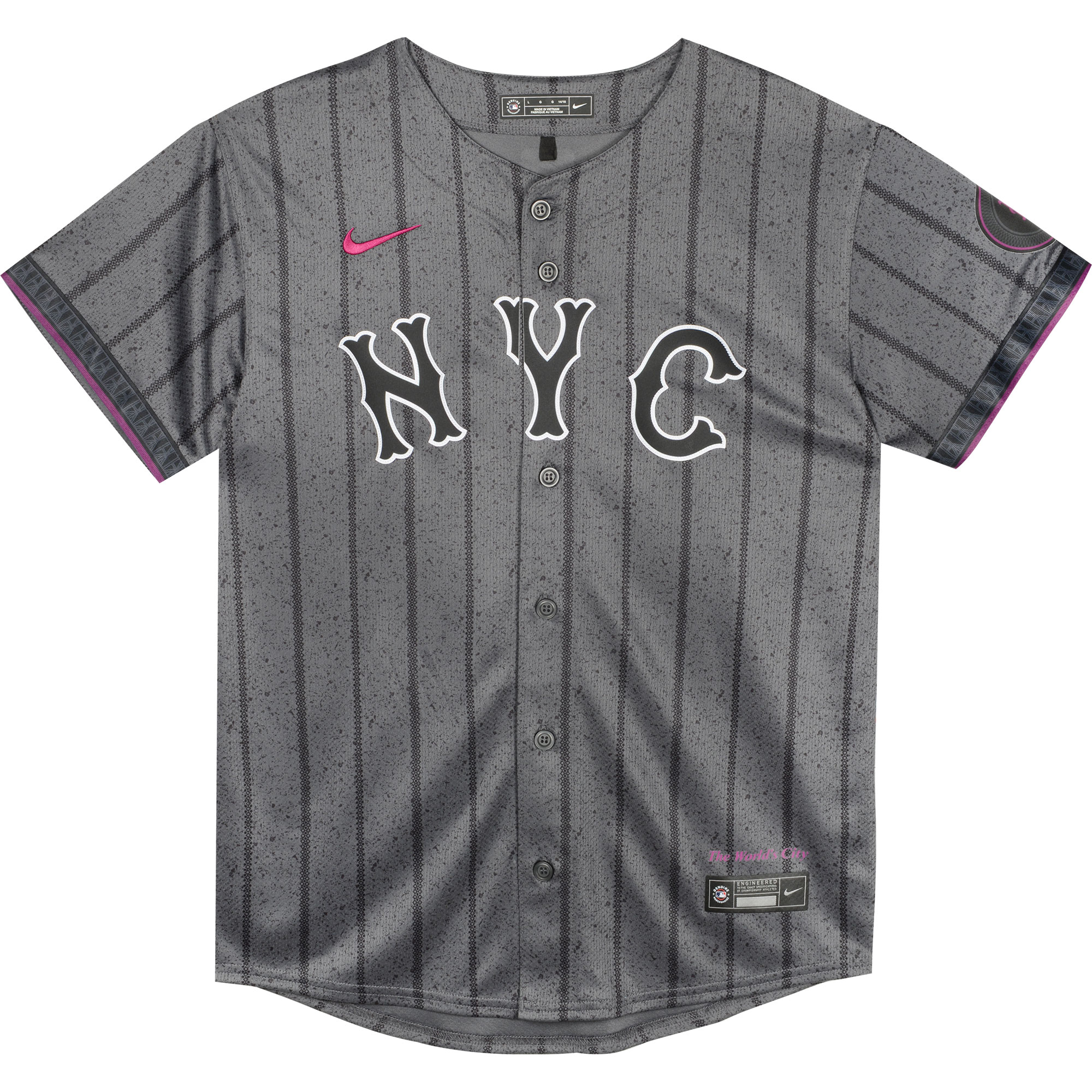 Alternative view of Preschool New York Mets Pete Alonso Graphite 2024 City Connect Limited Player Baseball Jersey 