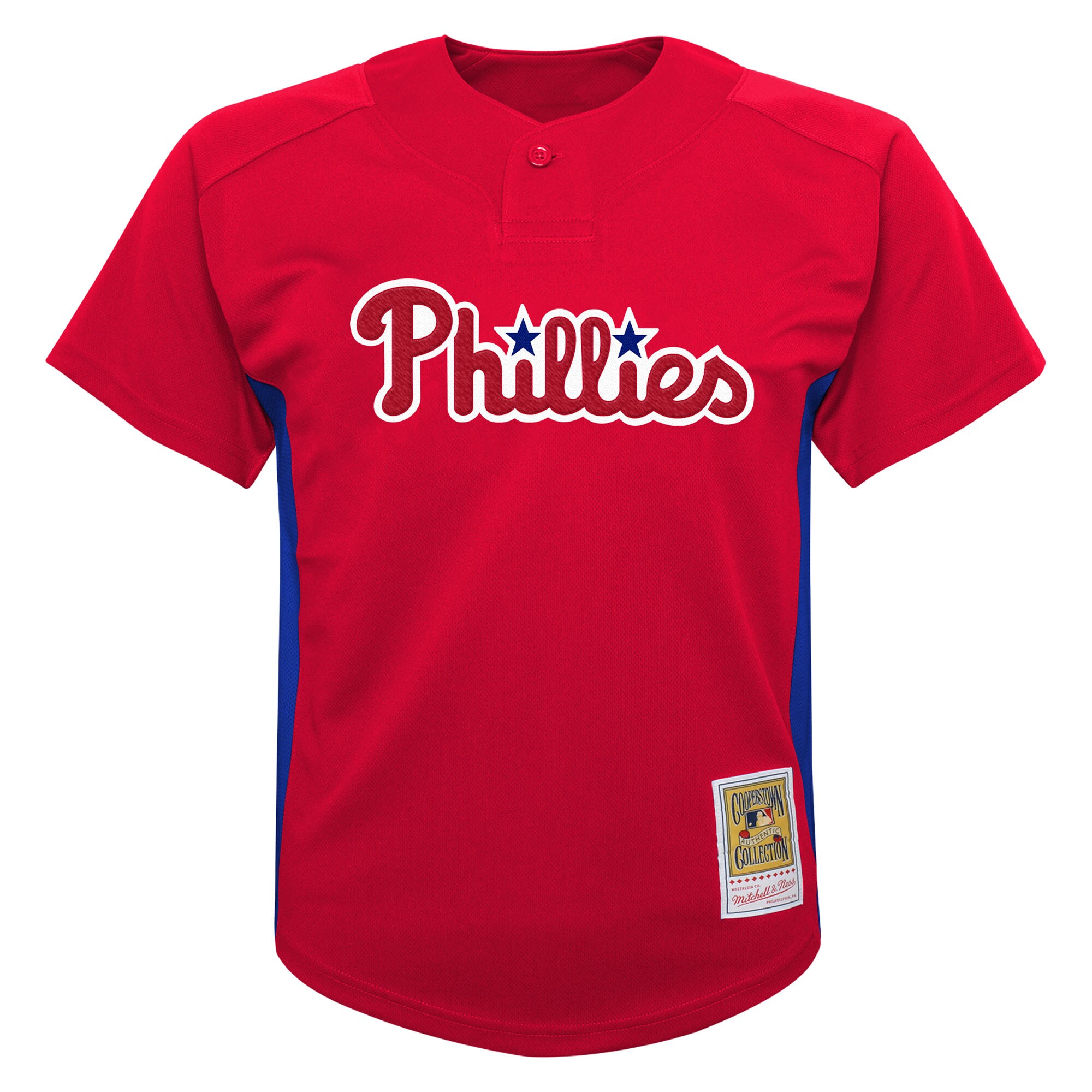 Alternative view of Preschool Philadelphia Phillies Roy Halladay Mitchell & Ness Red Cooperstown Collection Mesh Batting Practice Baseball Jersey 