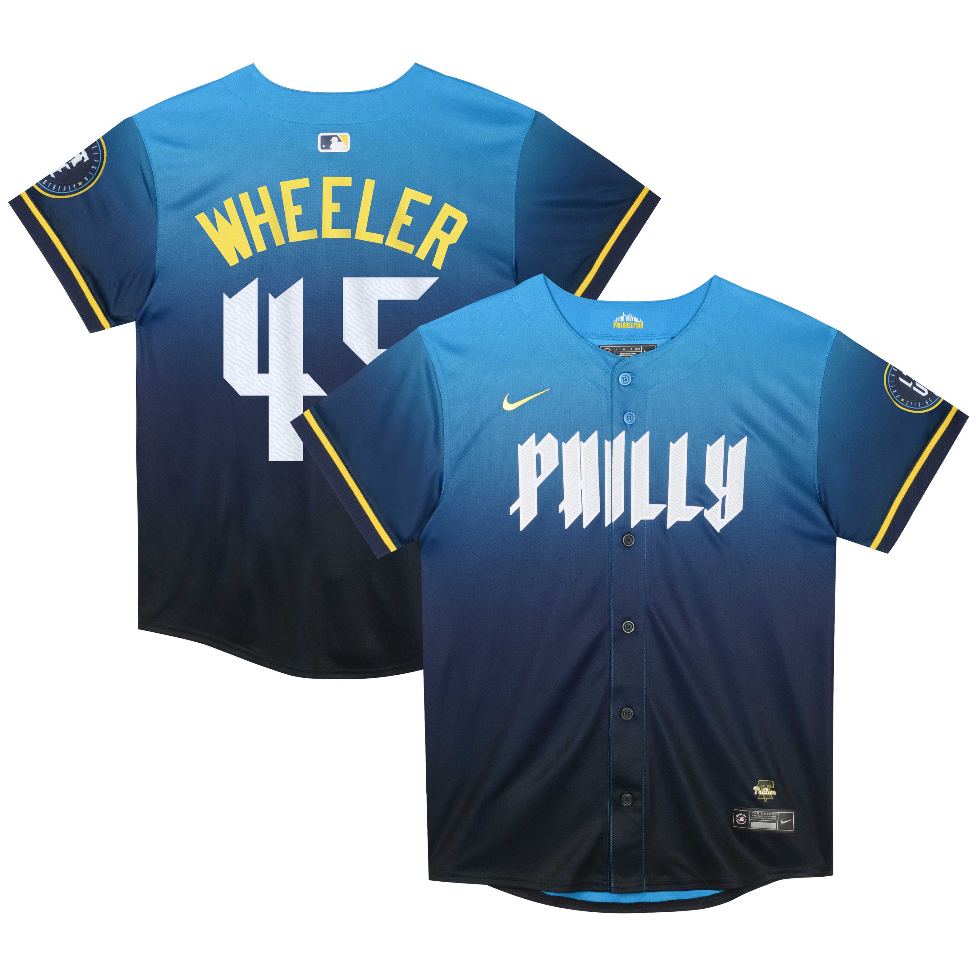 Preschool Philadelphia Phillies Zack Wheeler Blue 2024 City Connect Limited Player Baseball Jersey 