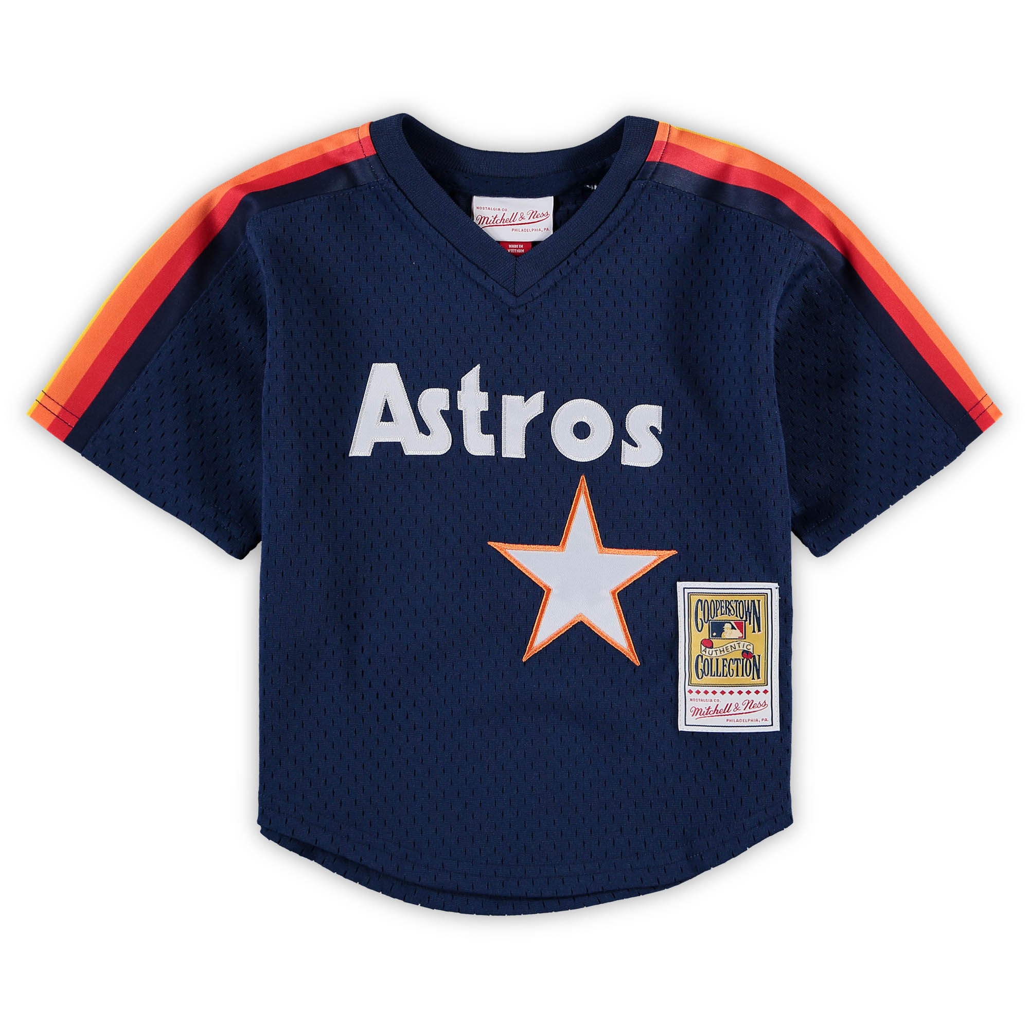 Alternative view of Preschool & Toddler Houston Astros Nolan Ryan Mitchell & Ness Navy Cooperstown Collection Mesh Batting Practice Baseball Jersey 