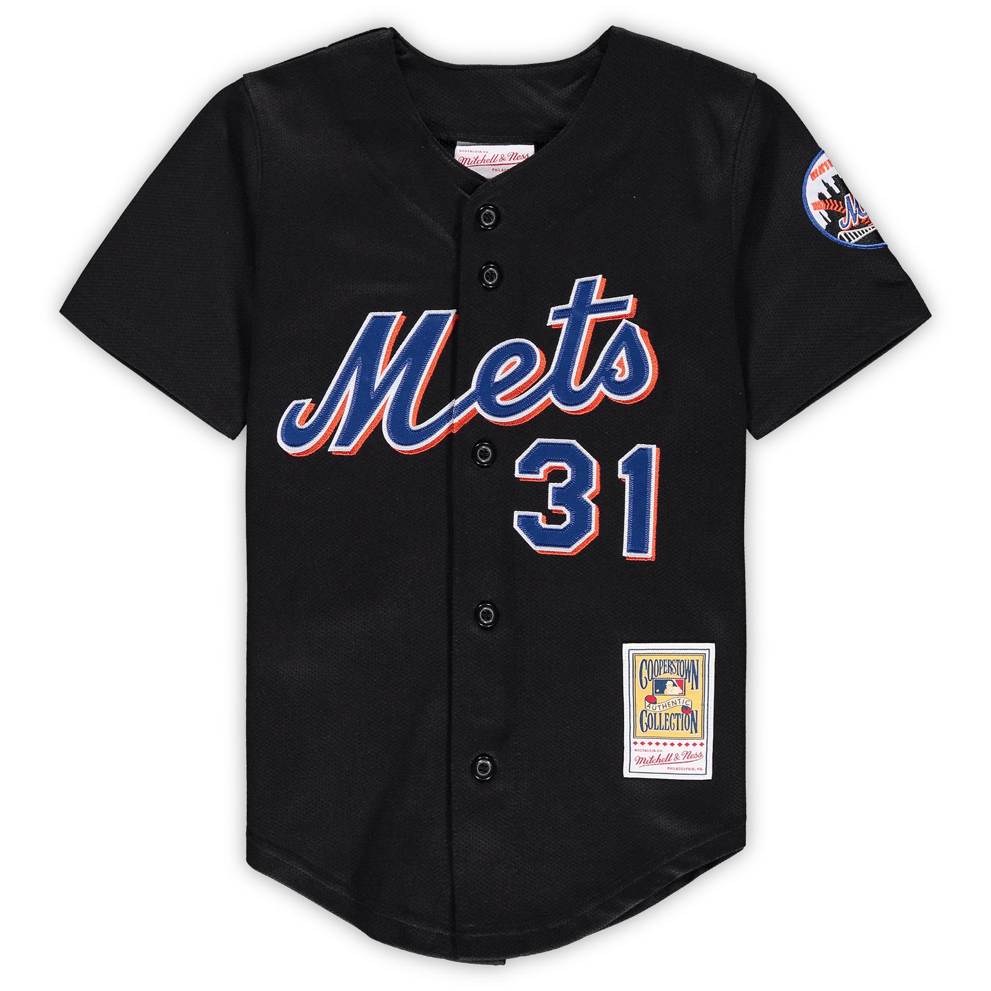 Alternative view of Preschool & Toddler New York Mets Mike Piazza Mitchell & Ness Black Cooperstown Collection Mesh Baseball Jersey 