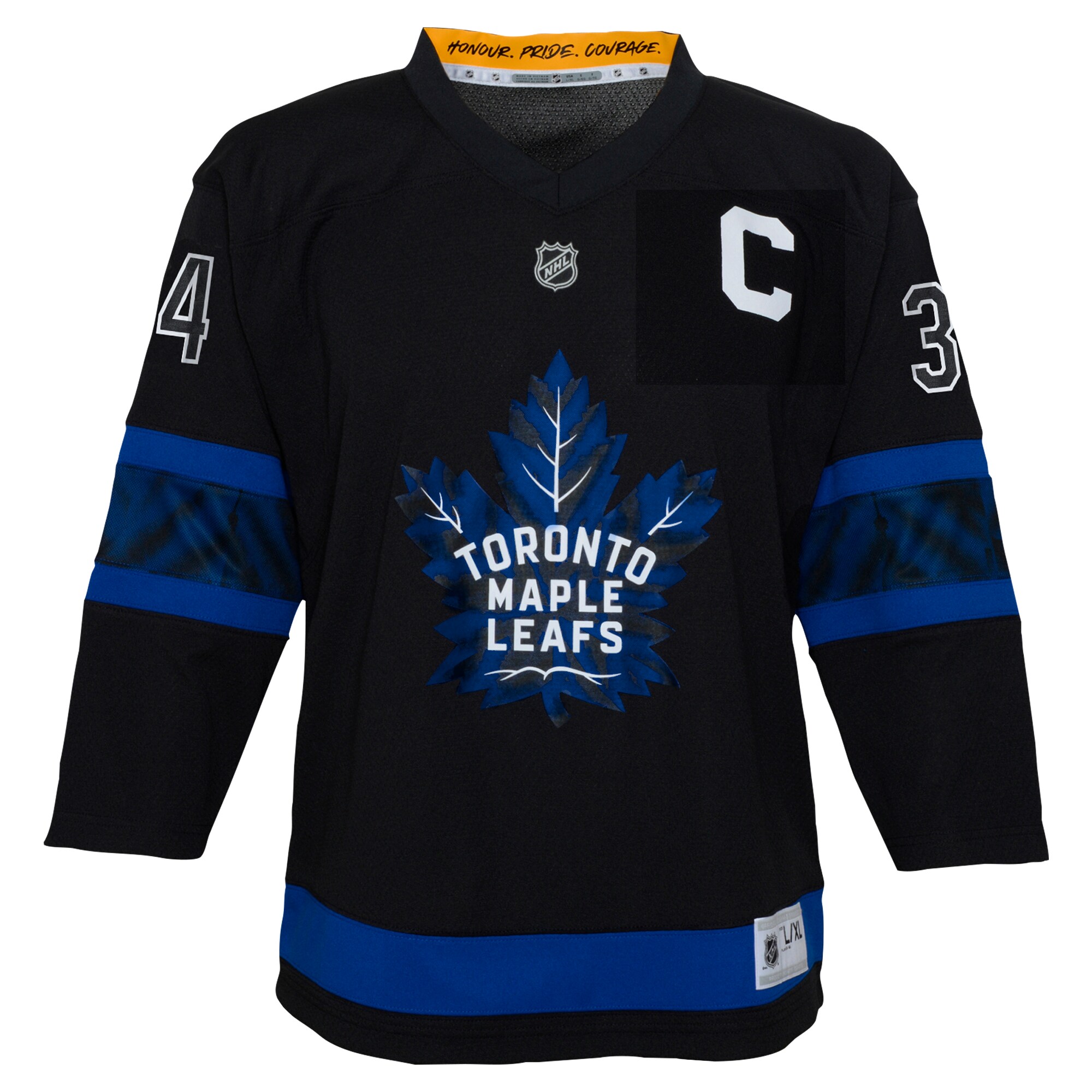 Alternative view of Preschool Toronto Maple Leafs Auston Matthews Black Player Hockey Jersey - JS922 