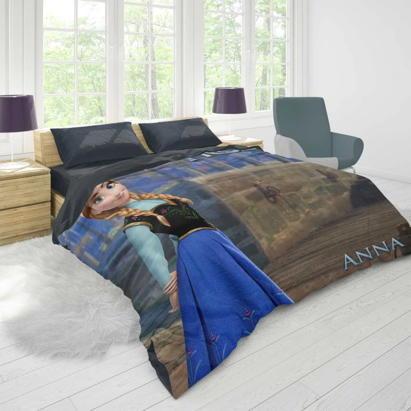 Alternative view of Princess Anna In Disney Frozen Movie Duvet Cover - Custom Bedding Set