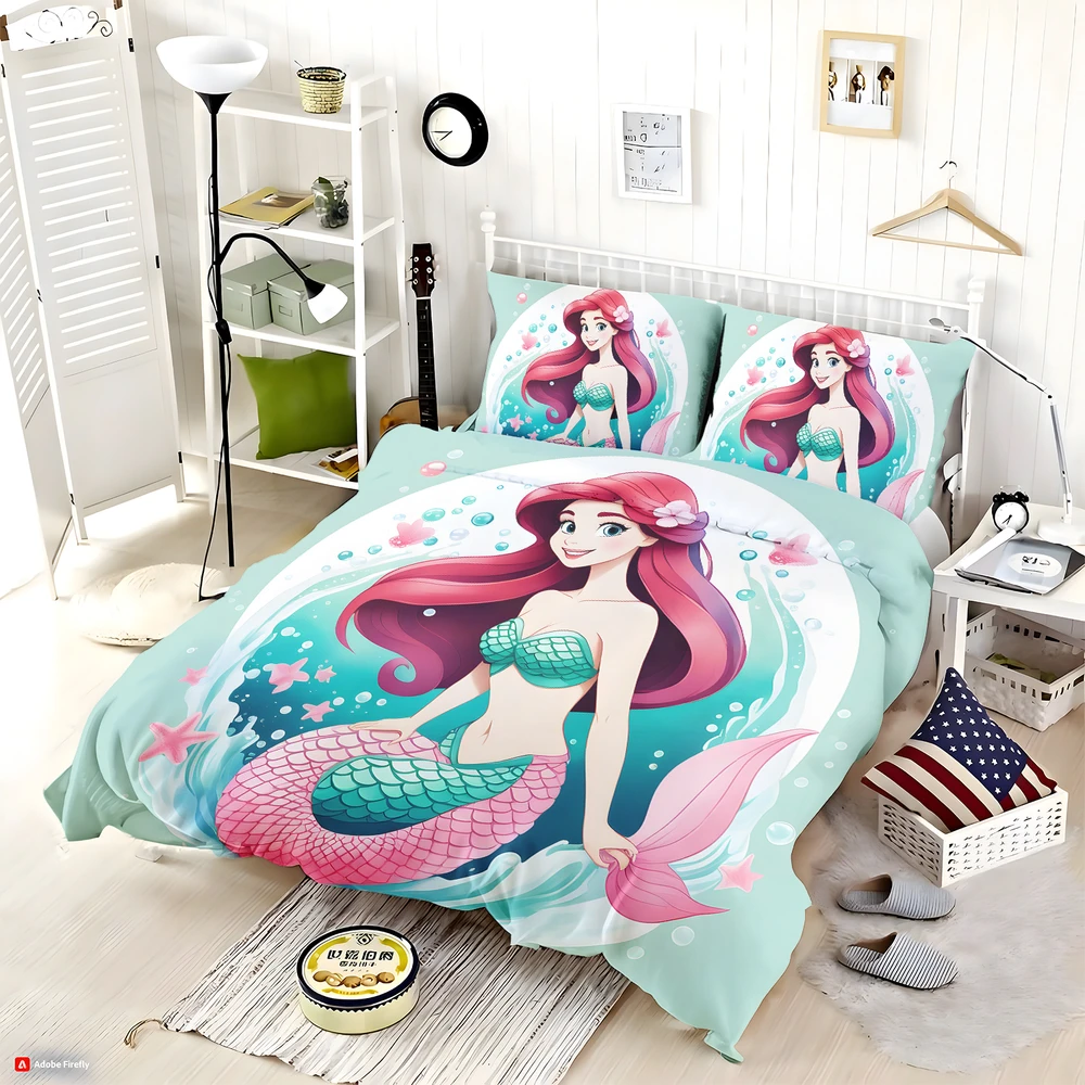 Princess Mermaid Comforter Set - Custom Bedding Set