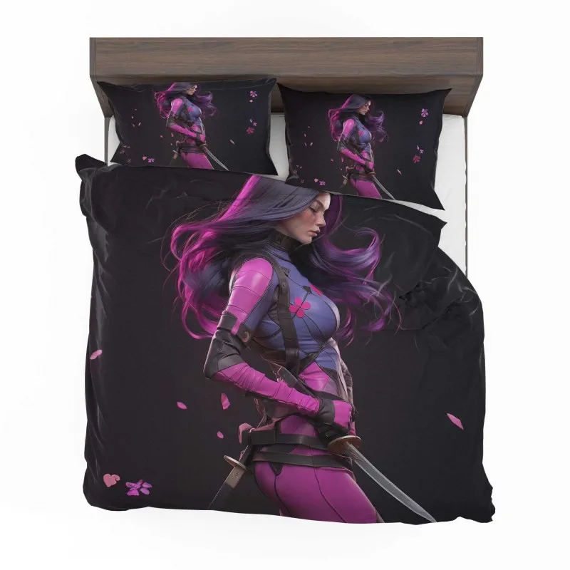 Alternative view of Psylocke Marvelous Mutant Bedding Set - Custom Bedding Set