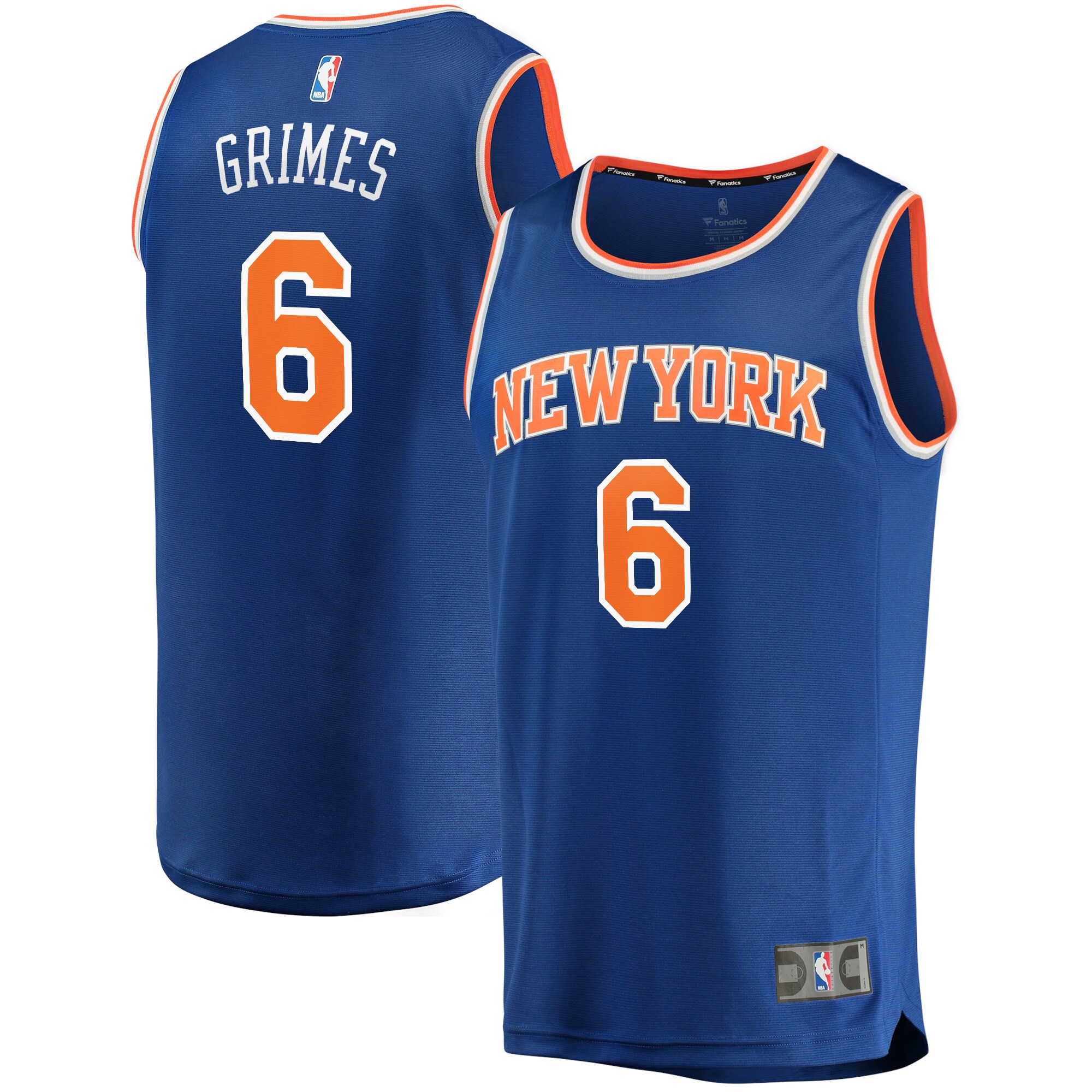 Alternative view of Quentin Grimes New York Knicks Fanatics Branded 2021/22 Fast Break Replica Basketball Jersey - Icon Edition - Blue