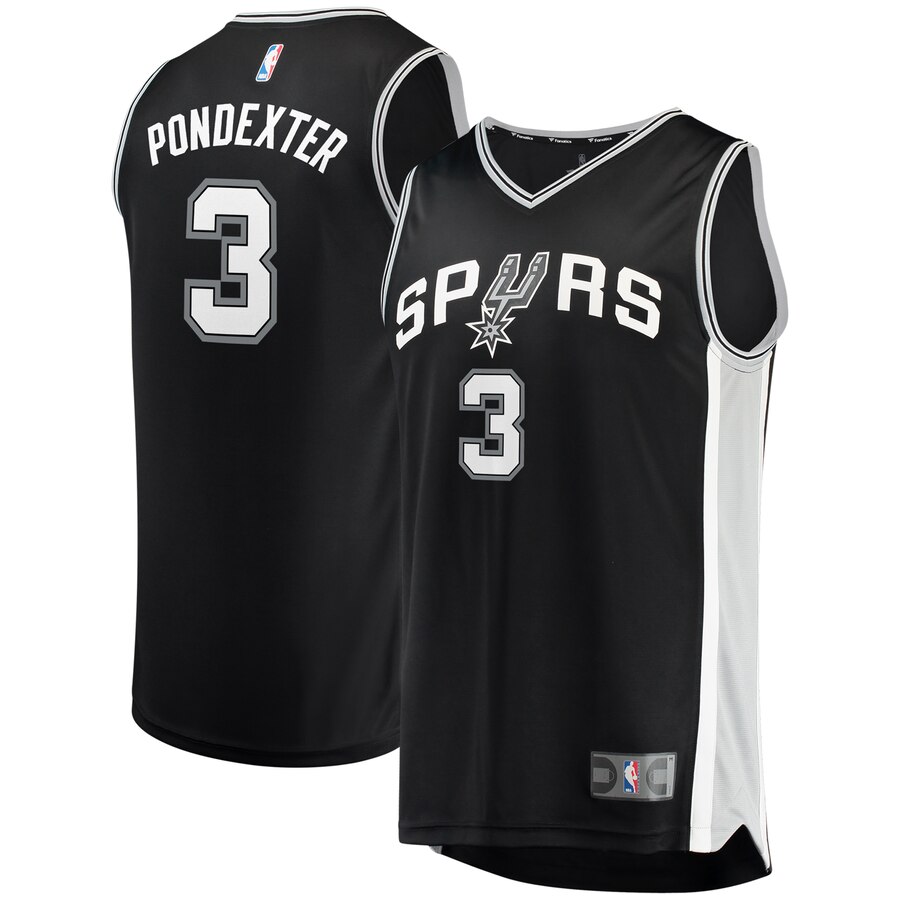 Quincy Pondexter San Antonio Spurs Fanatics Branded Fast Break Replica Basketball Jersey - Icon Edition - Black