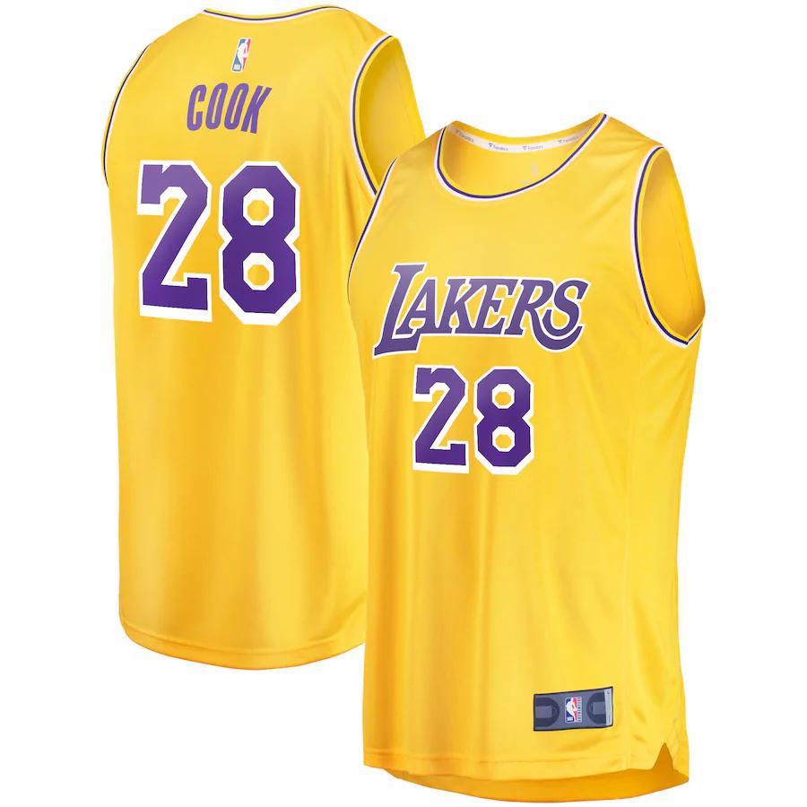 Quinn Cook Los Angeles Lakers Fanatics Branded Fast Break Road Player Basketball Jersey - Gold
