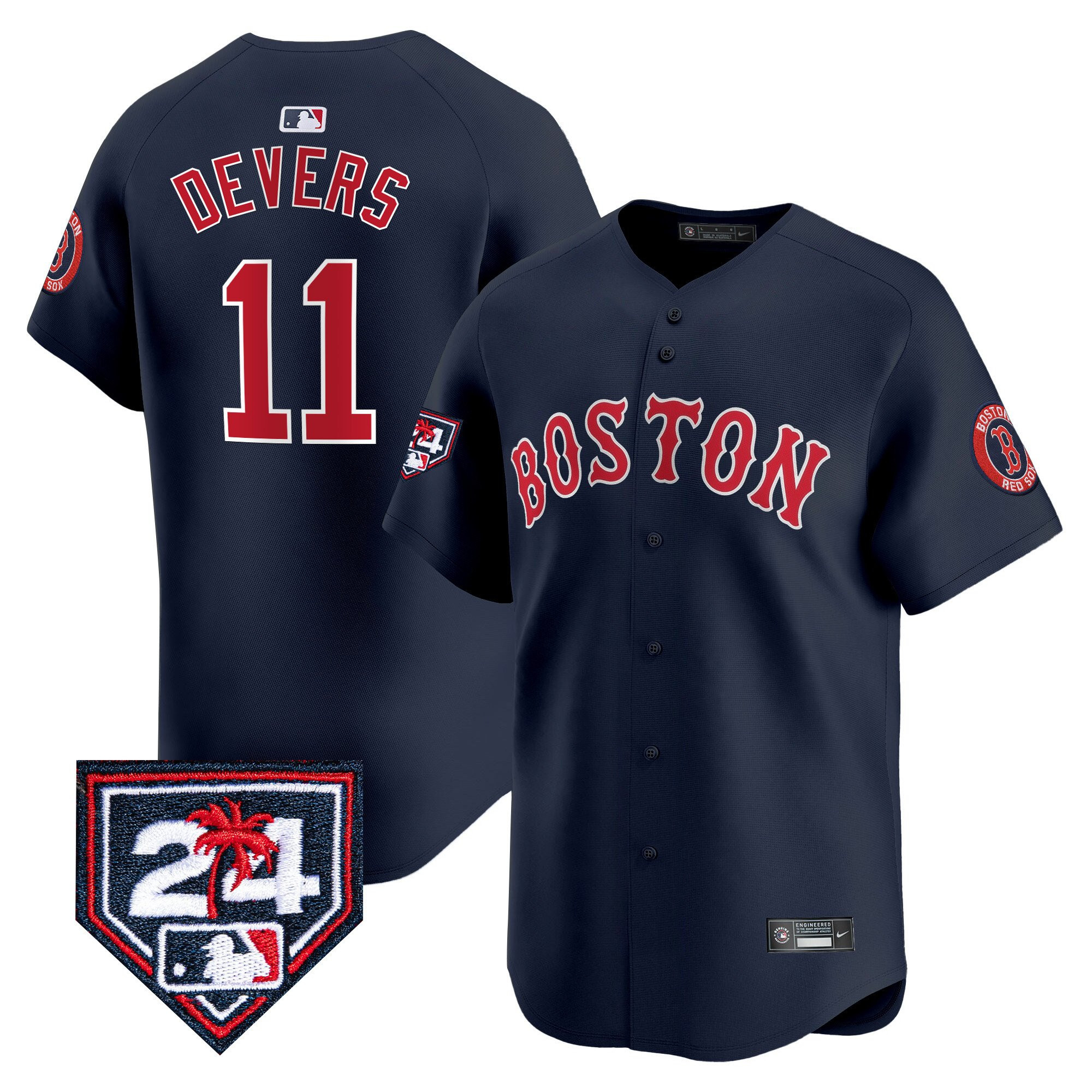 Rafael Devers 11 Boston Red Sox 2024 Spring Training Men Jersey - Navy