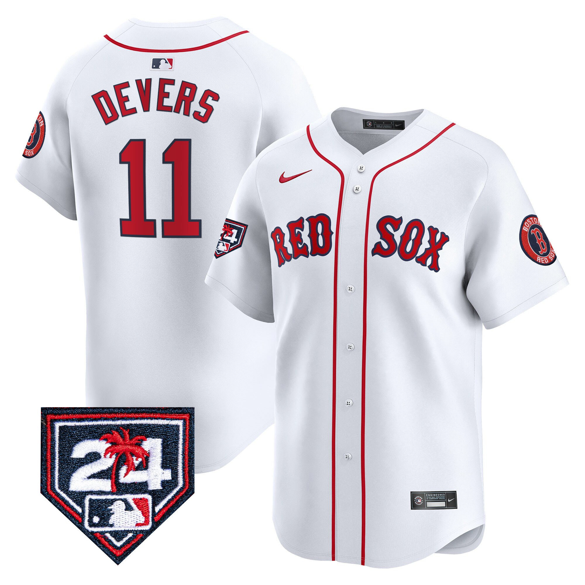 Rafael Devers 11 Boston Red Sox 2024 Spring Training Men Jersey - White