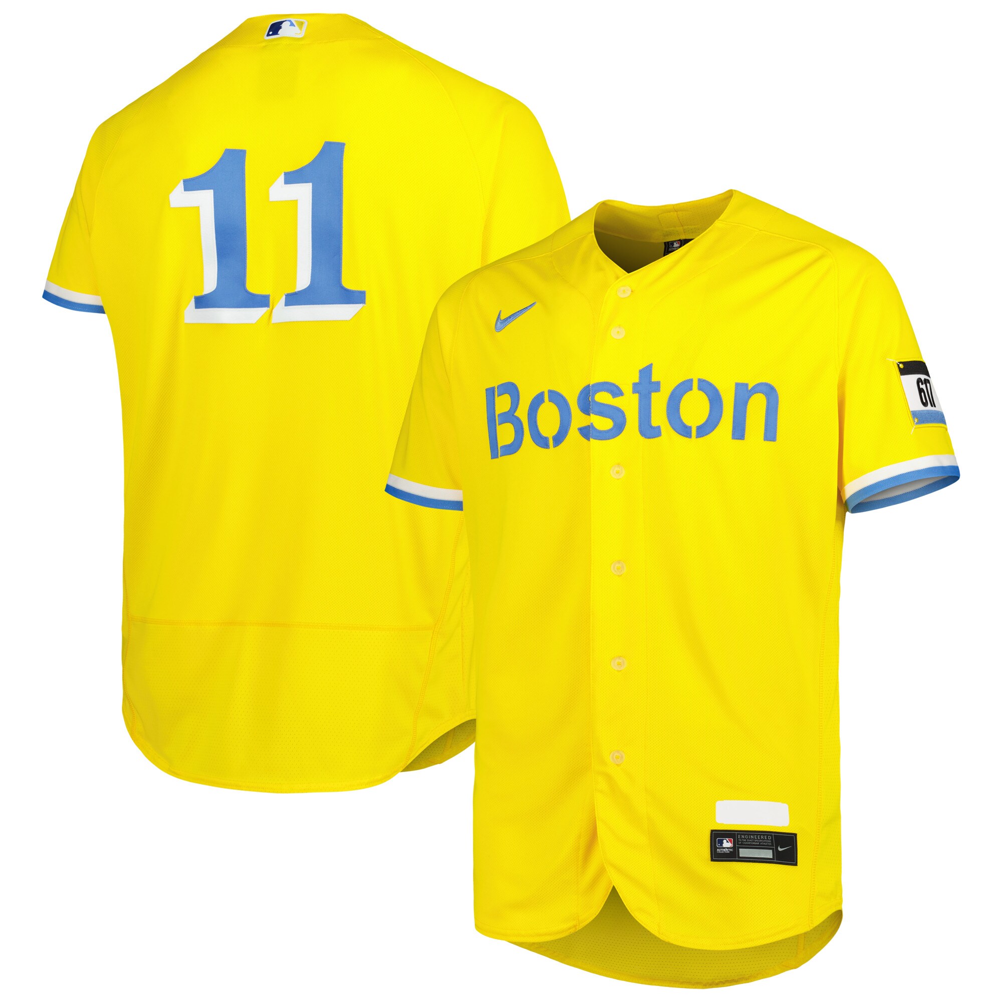 Alternative view of Rafael Devers Boston Red Sox City Connect Authentic Player Jersey - Gold