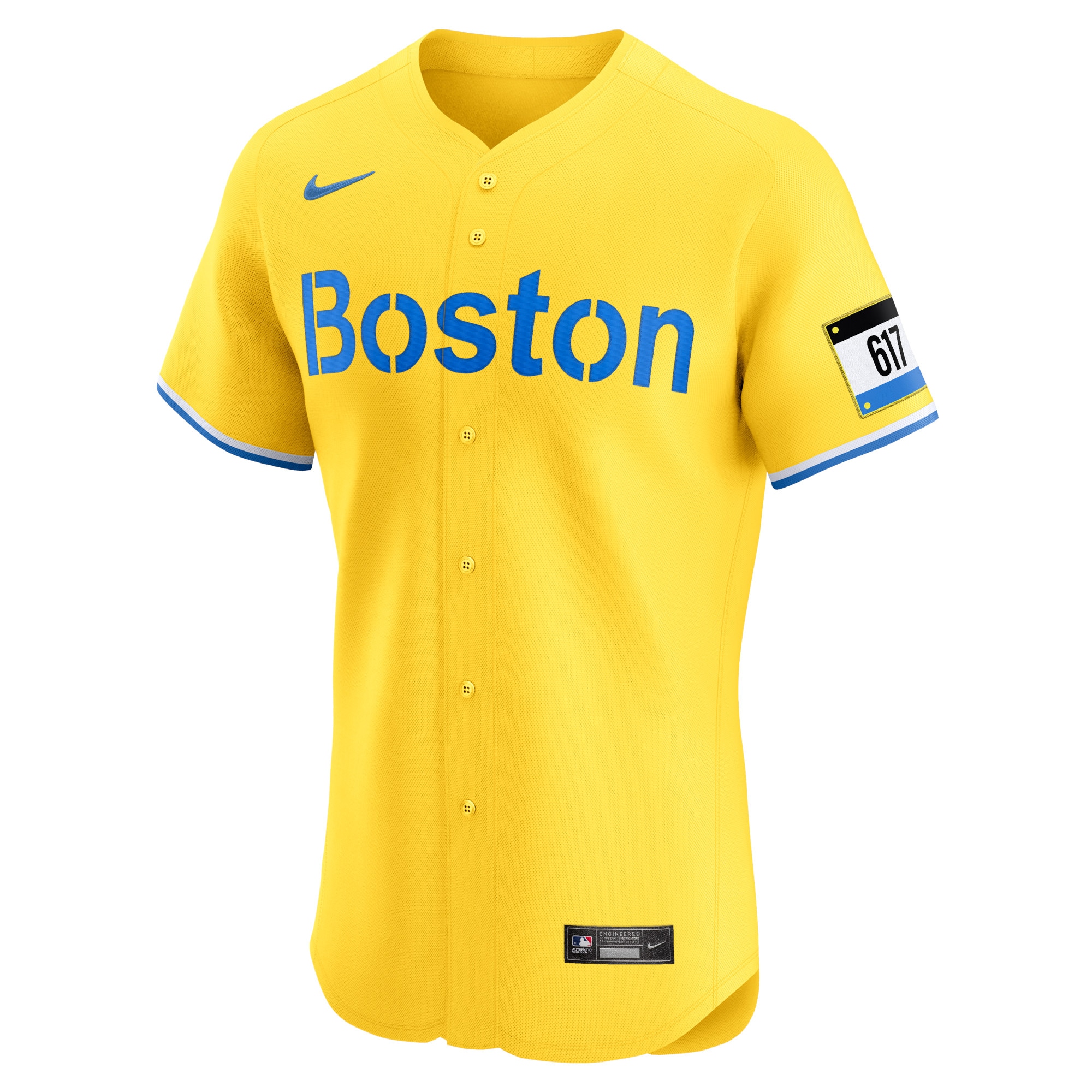 Alternative view of Rafael Devers Boston Red Sox City Connect Elite Jersey - Gold