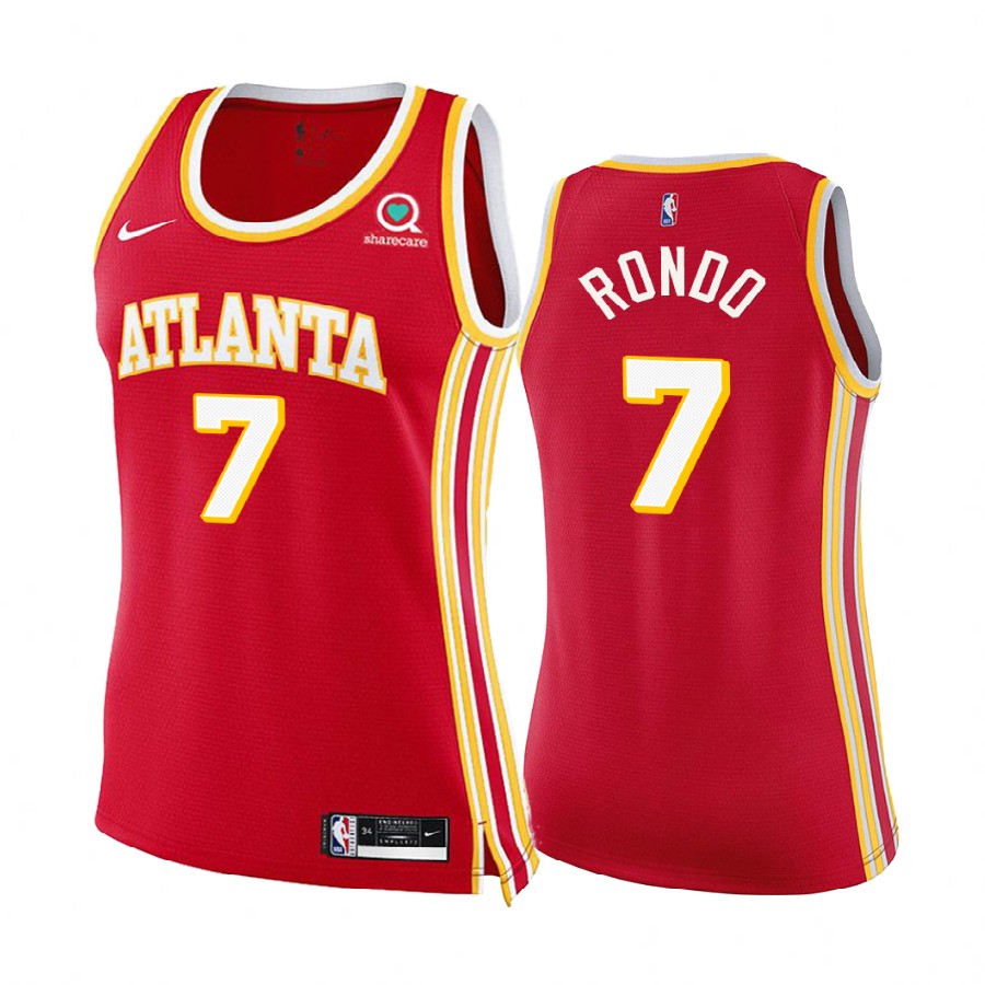 Rajon Rondo Atlanta Hawks Red Icon Women 2020-21 Basketball Jersey 2020 Trade