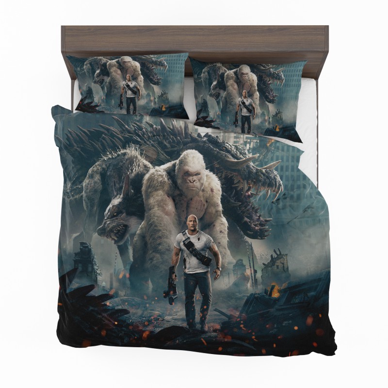 Alternative view of Rampage Dwayne Johnson White Gorilla Bedding Set - Custom Bedding Set