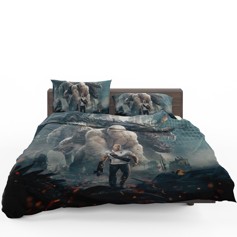 Rampage Dwayne Johnson White Gorilla Bedding Set - Custom Bedding Set