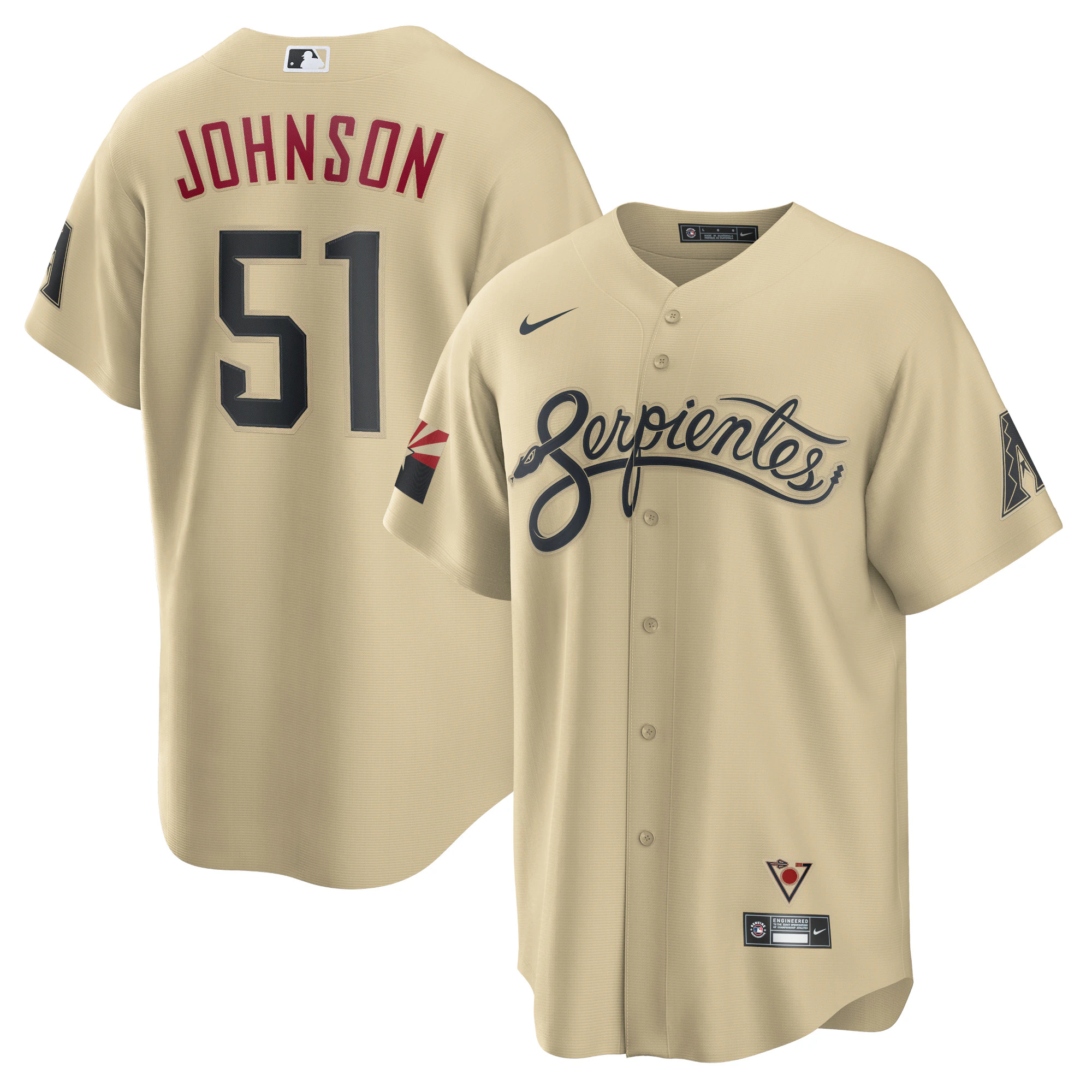Randy Johnson Arizona Diamondbacks City Connect Replica Player Baseball Jersey - Sand