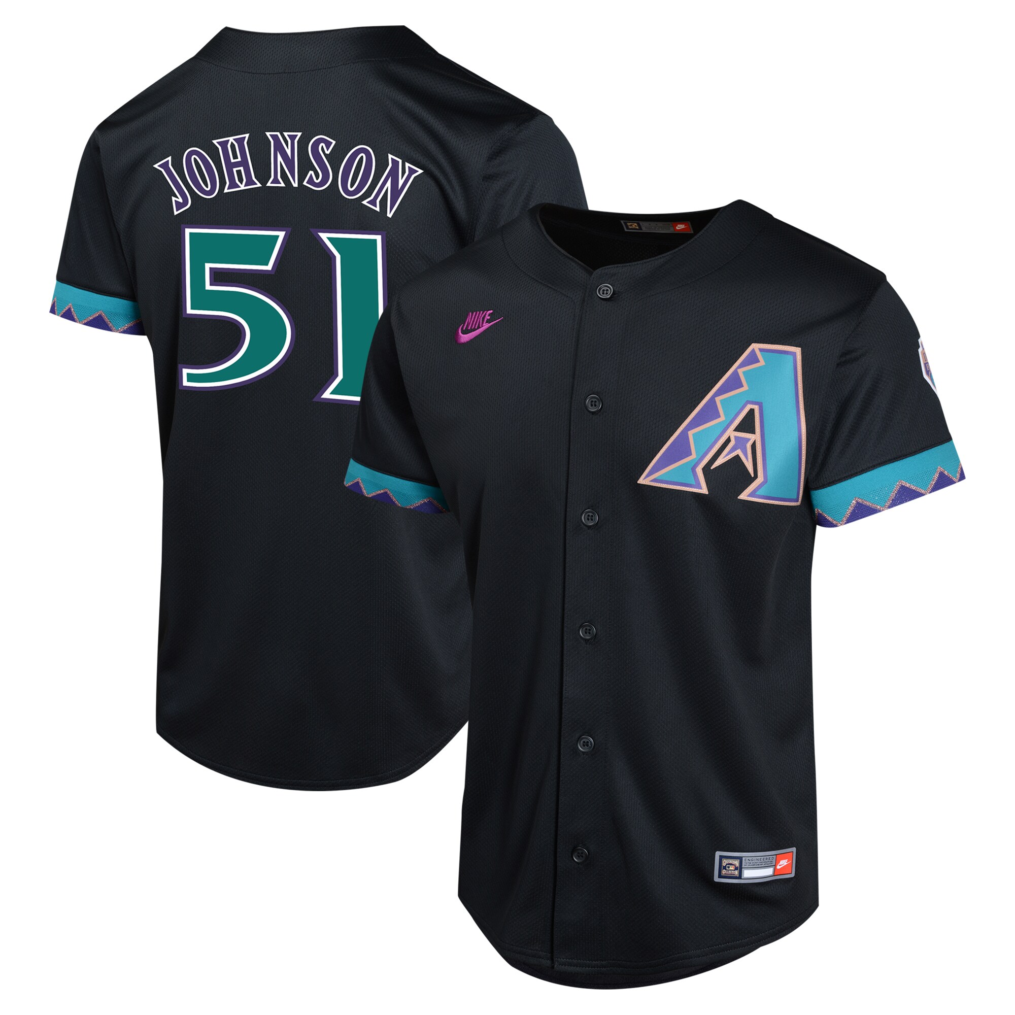Randy Johnson Arizona Diamondbacks Youth Cooperstown Collection Limited Player Baseball Jersey - Black