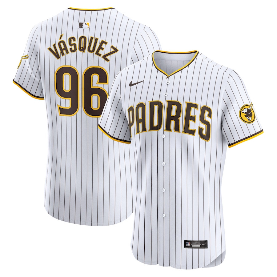 Randy Vasquez 96 San Diego Padres Home Elite Player Men Baseball Jersey - White 