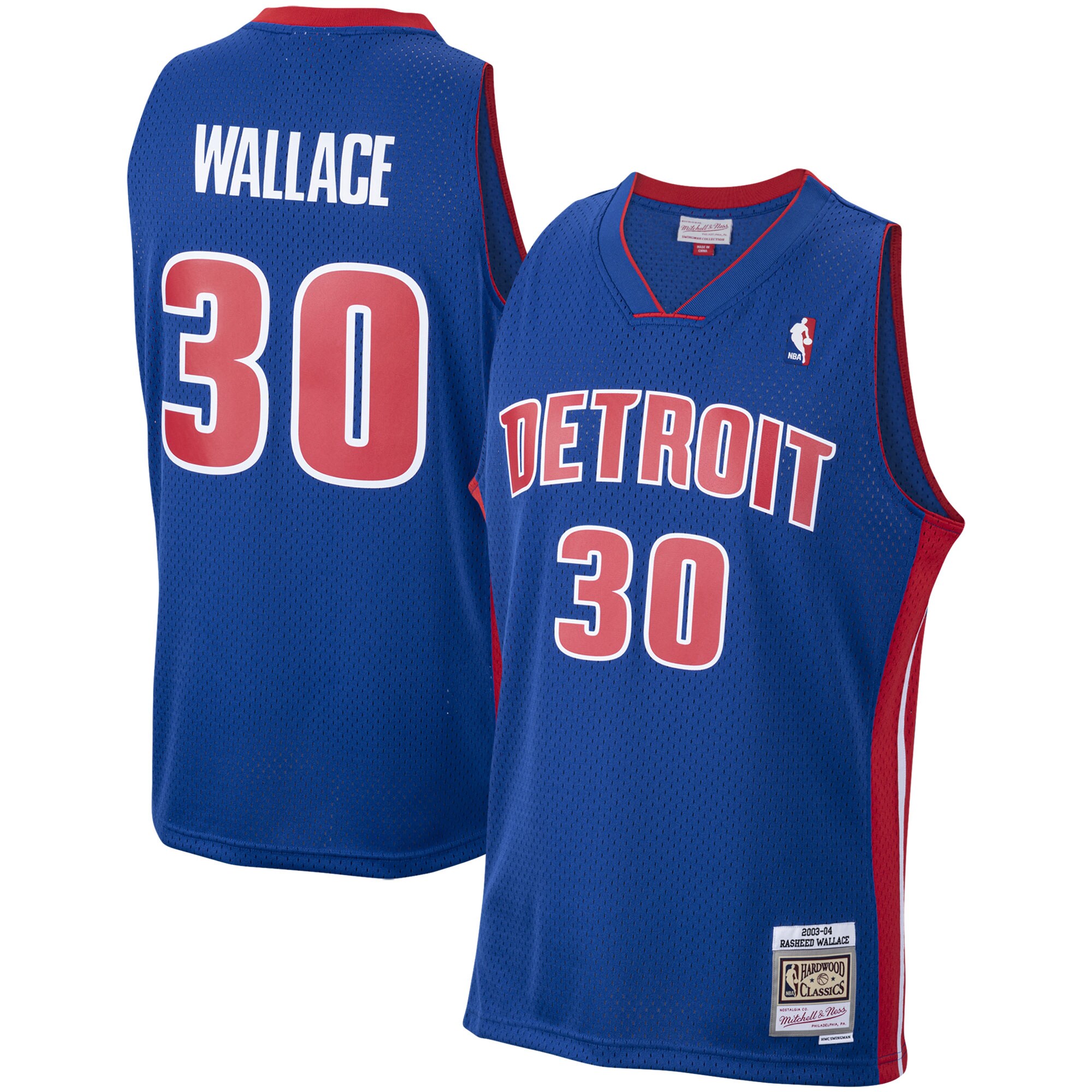 Rasheed Wallace Detroit Pistons Mitchell & Ness 2003/04 Hardwood Classics Swingman Basketball Jersey - Royal