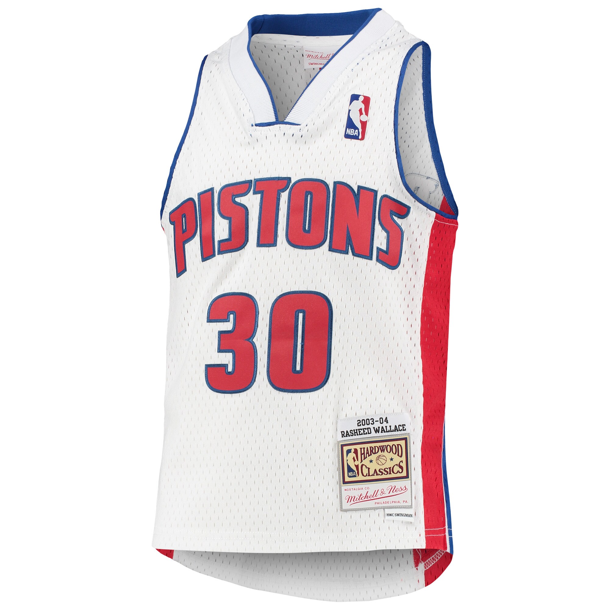 Alternative view of Rasheed Wallace Detroit Pistons Mitchell & Ness Youth 2003/04 Hardwood Classics Swingman Basketball Jersey - White