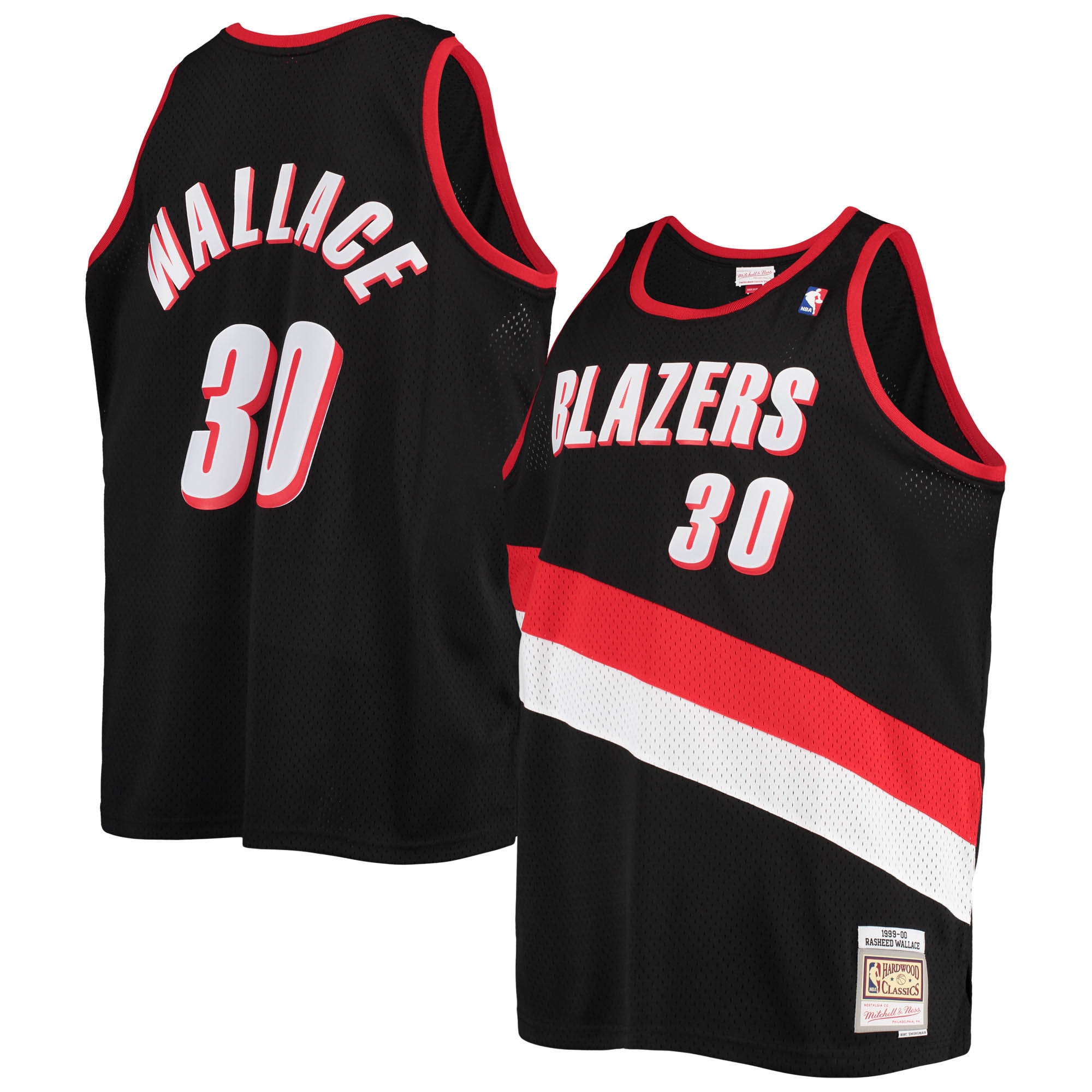 Rasheed Wallace Portland Trail Blazers Mitchell & Ness Big & Tall Hardwood Classics Swingman Basketball Jersey - Black