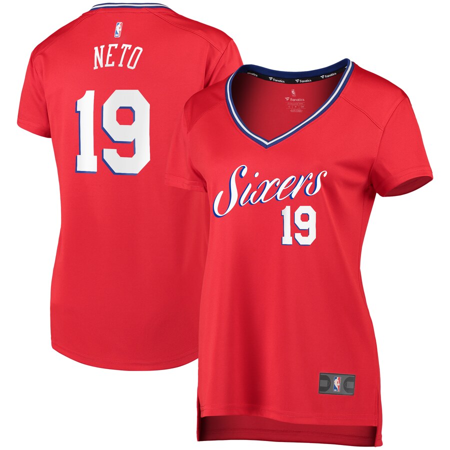Raul Neto Philadelphia 76ers Fanatics Branded Women's Fast Break Replica Basketball Jersey Red - Statement Edition