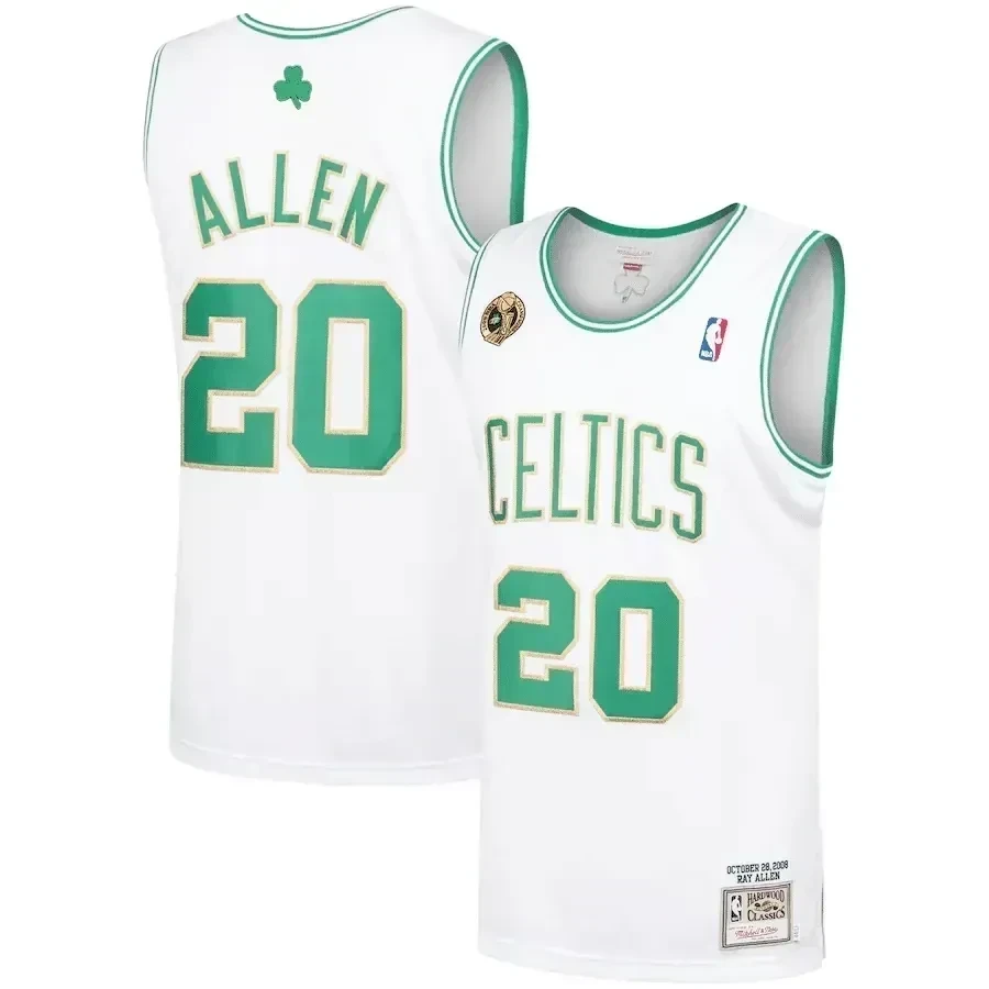 Ray Allen Boston Celtics Mitchell & Ness 2008-09 Hardwood Classics Basketball Jersey - White - JS570 