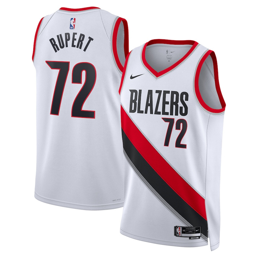 Rayan Rupert 72 Portland Trail Blazers Unisex Swingman Basketball Jersey - Association Edition - White - JS477 