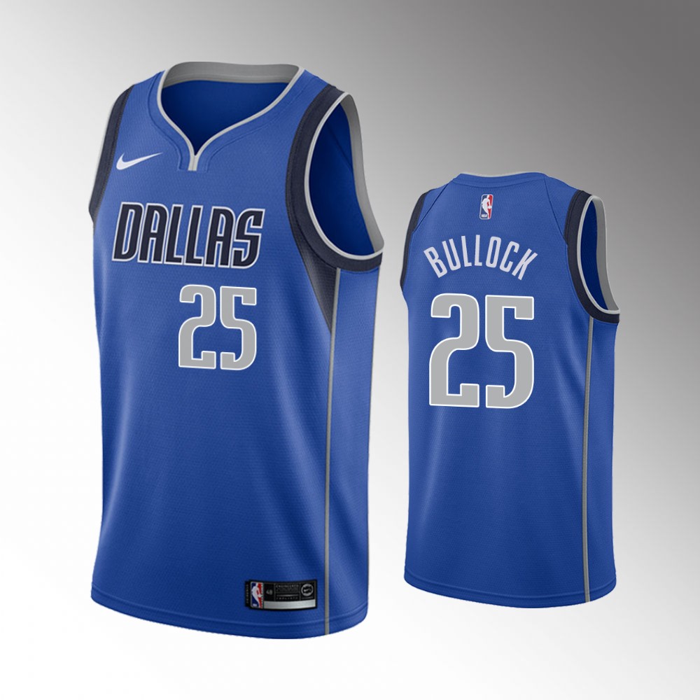 Reggie Bullock Dallas Mavericks 2021 Icon Edition Blue 2021 Trade Basketball Jersey
