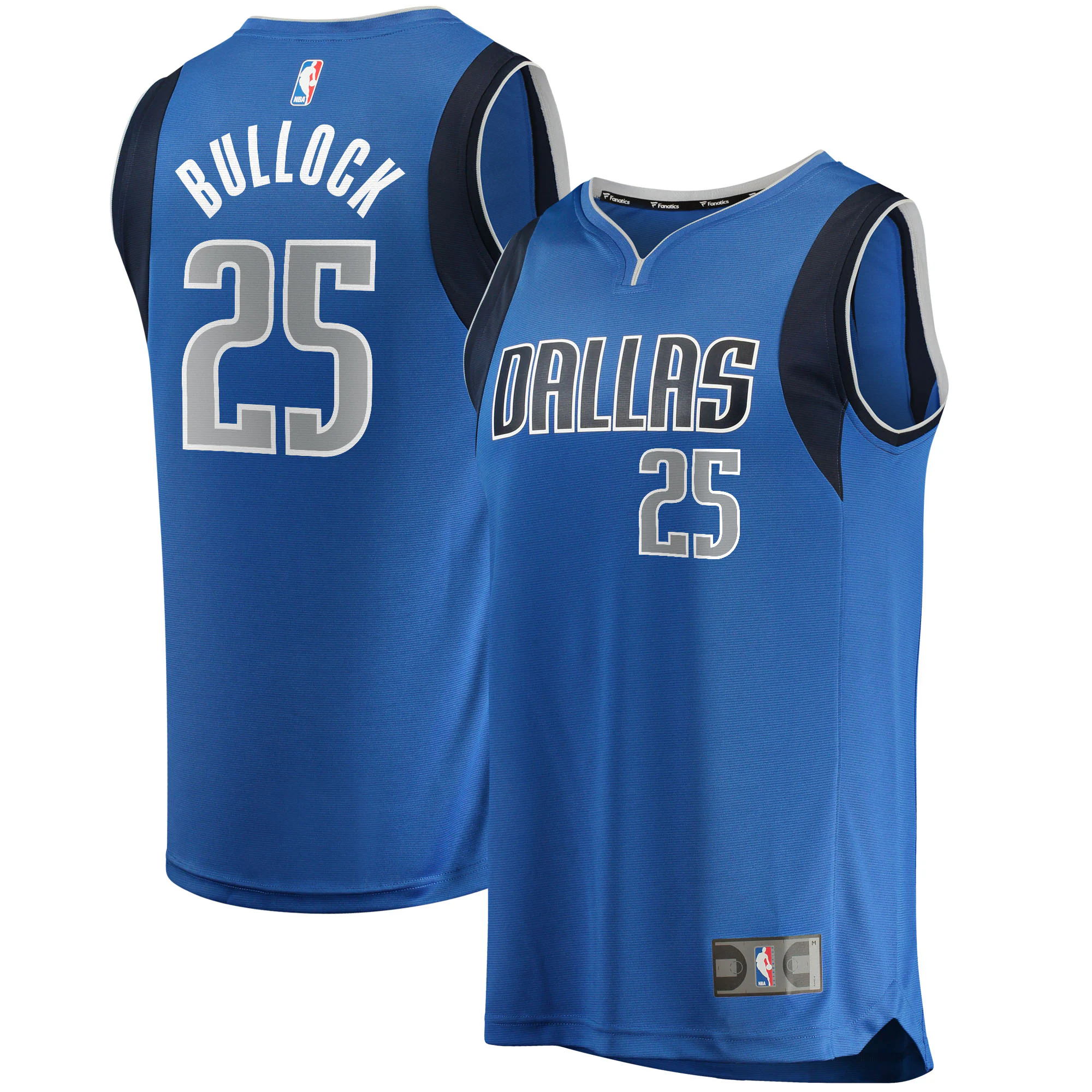 Reggie Bullock Dallas Mavericks Fanatics Branded 2021/22 Fast Break Replica Basketball Jersey - Icon Edition - Blue