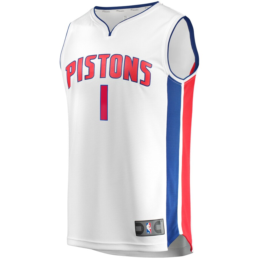 Alternative view of Reggie Jackson Detroit Pistons Fanatics Branded Fast Break Replica Basketball Jersey - Association Edition - White