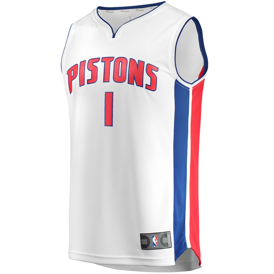 Alternative view of Reggie Jackson Detroit Pistons Fanatics Branded Youth Fast Break Replica Player Basketball Jersey - Association Edition - White