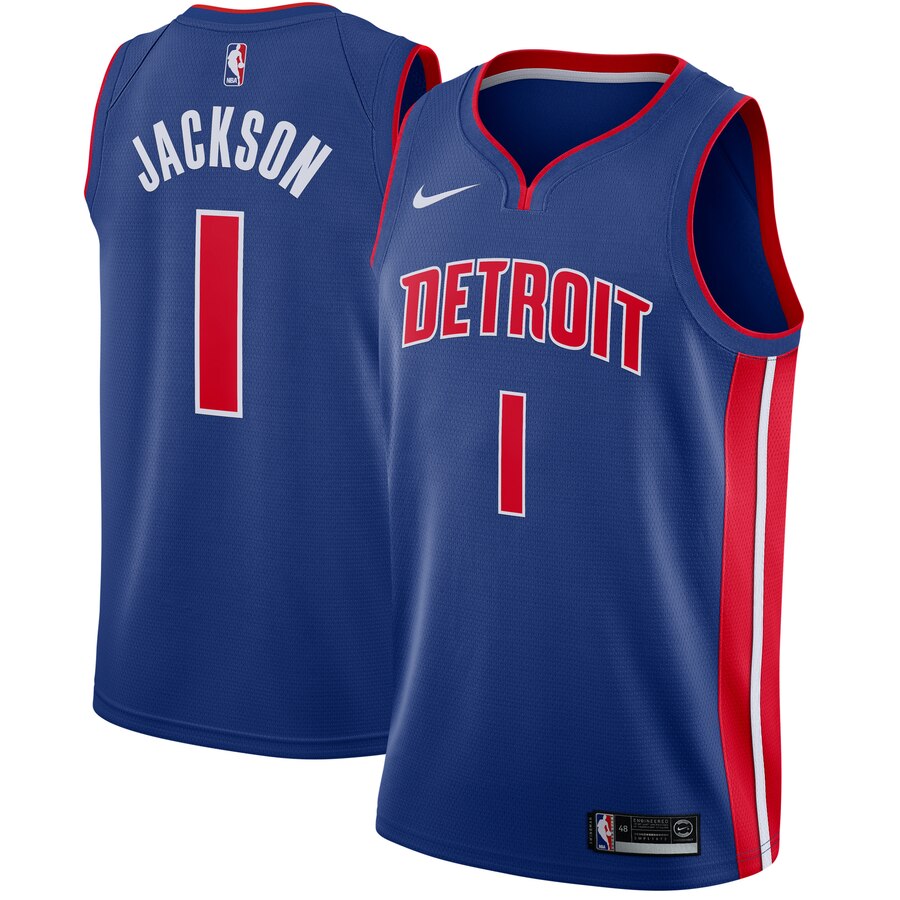 Reggie Jackson Detroit Pistons Swingman Basketball Jersey Blue – Icon Edition