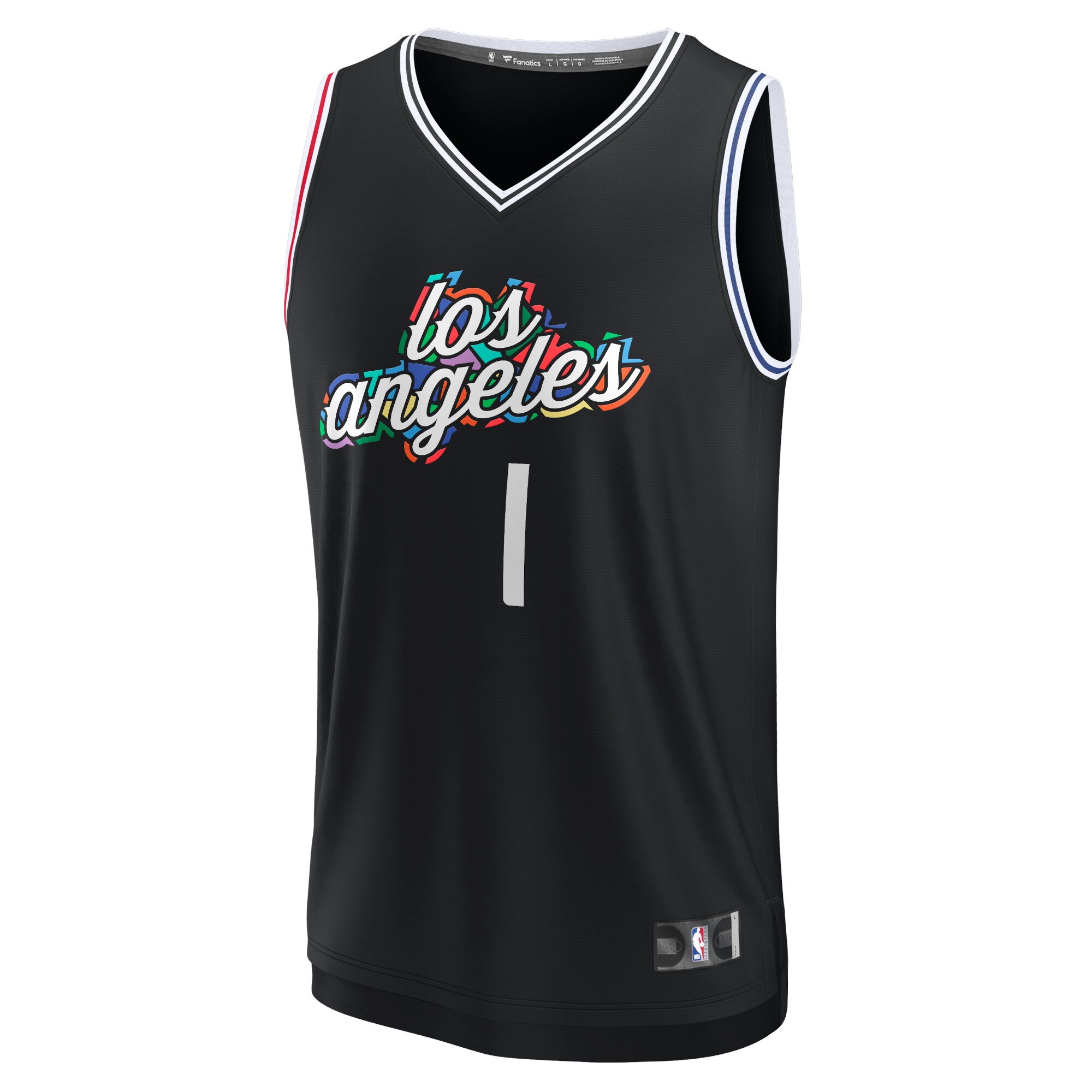 Alternative view of Reggie Jackson La Clippers Fanatics Branded 2022/23 Fastbreak Basketball Jersey - City Edition - Black