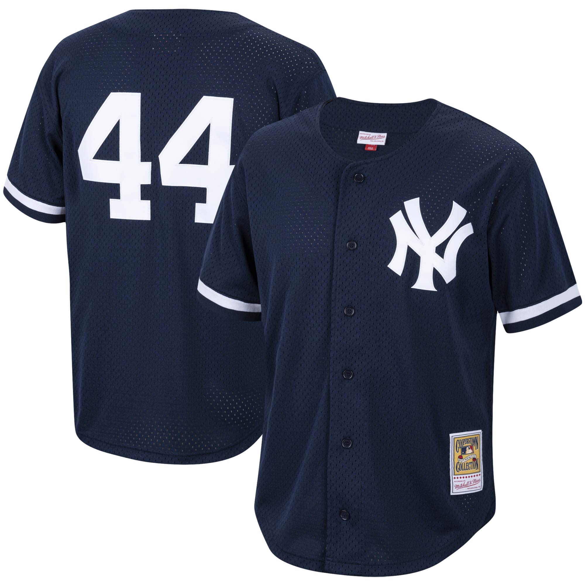 Reggie Jackson New York Yankees Mitchell & Ness Cooperstown Collection Mesh Batting Practice Baseball Jersey – Navy