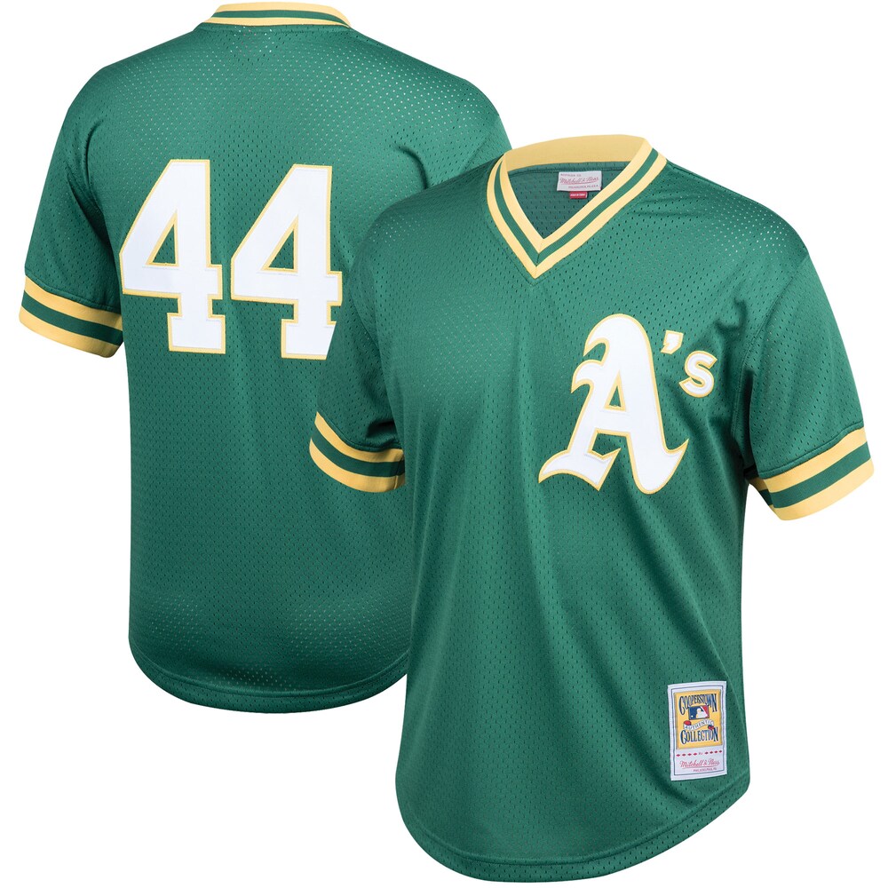 Reggie Jackson Oakland Athletics Mitchell & Ness Cooperstown Collection Batting Practice Baseball Jersey - Kelly Green