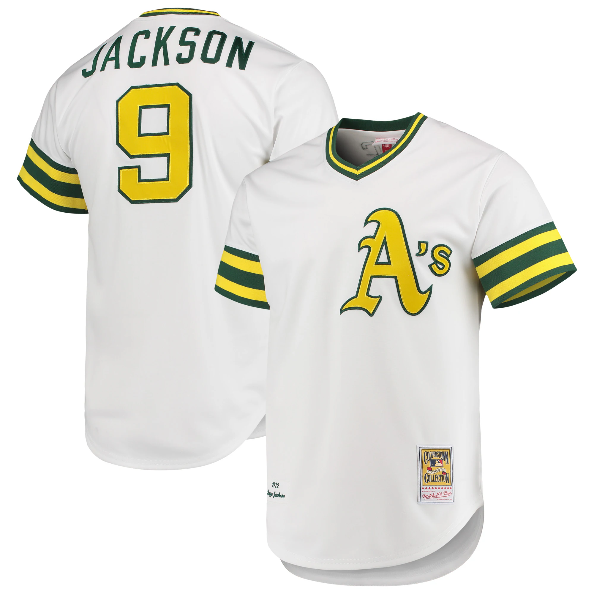 Reggie Jackson Oakland Athletics Mitchell & Ness 1972 Cooperstown Collection Authentic Baseball Jersey – White