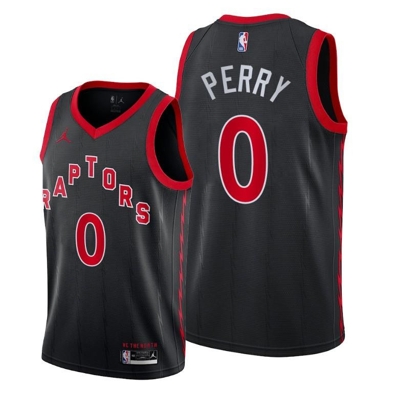 Reggie Perry Toronto Raptors Black Statement Edition Basketball Jersey 0 - Men Basketball Jersey - JS263 