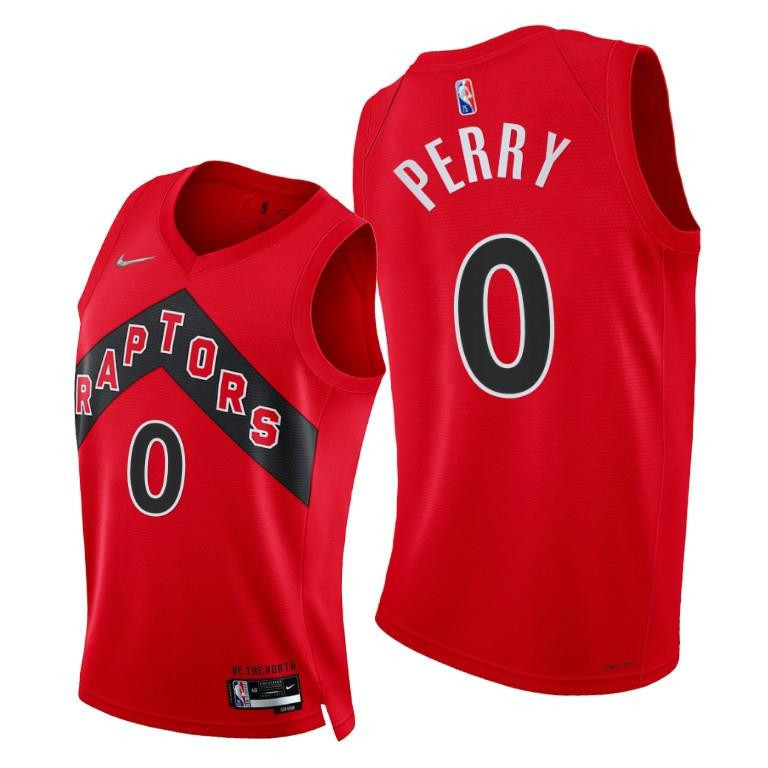 Reggie Perry Toronto Raptors Red 75th Diamond Anniversary Basketball Jersey 0 - Men Basketball Jersey - JS930 