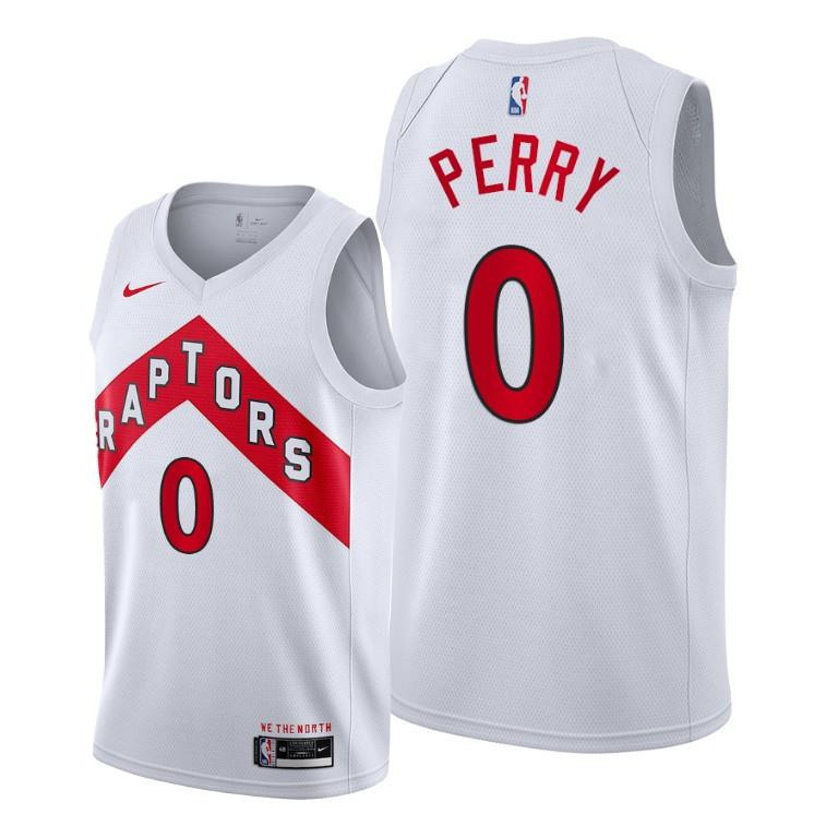 Reggie Perry Toronto Raptors White Association Edition Basketball Jersey 0 - Men Basketball Jersey - JS363 