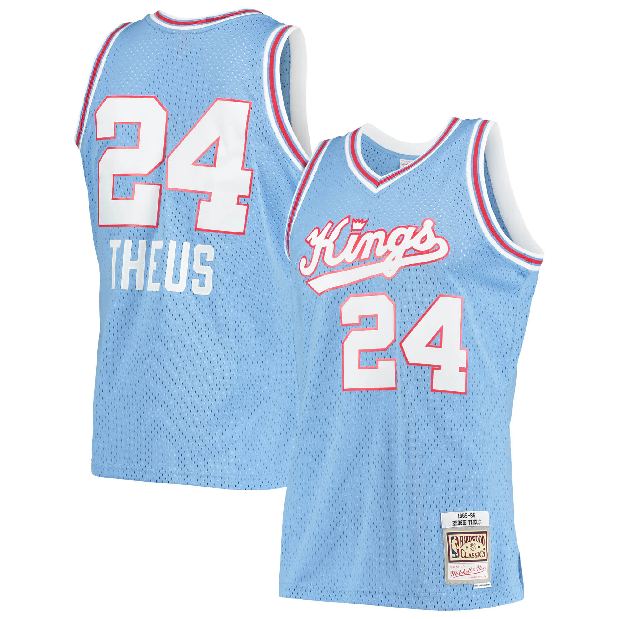 Reggie Theus Sacramento Kings Mitchell & Ness 1985/86 Hardwood Classics Swingman Basketball Jersey - Light Blue
